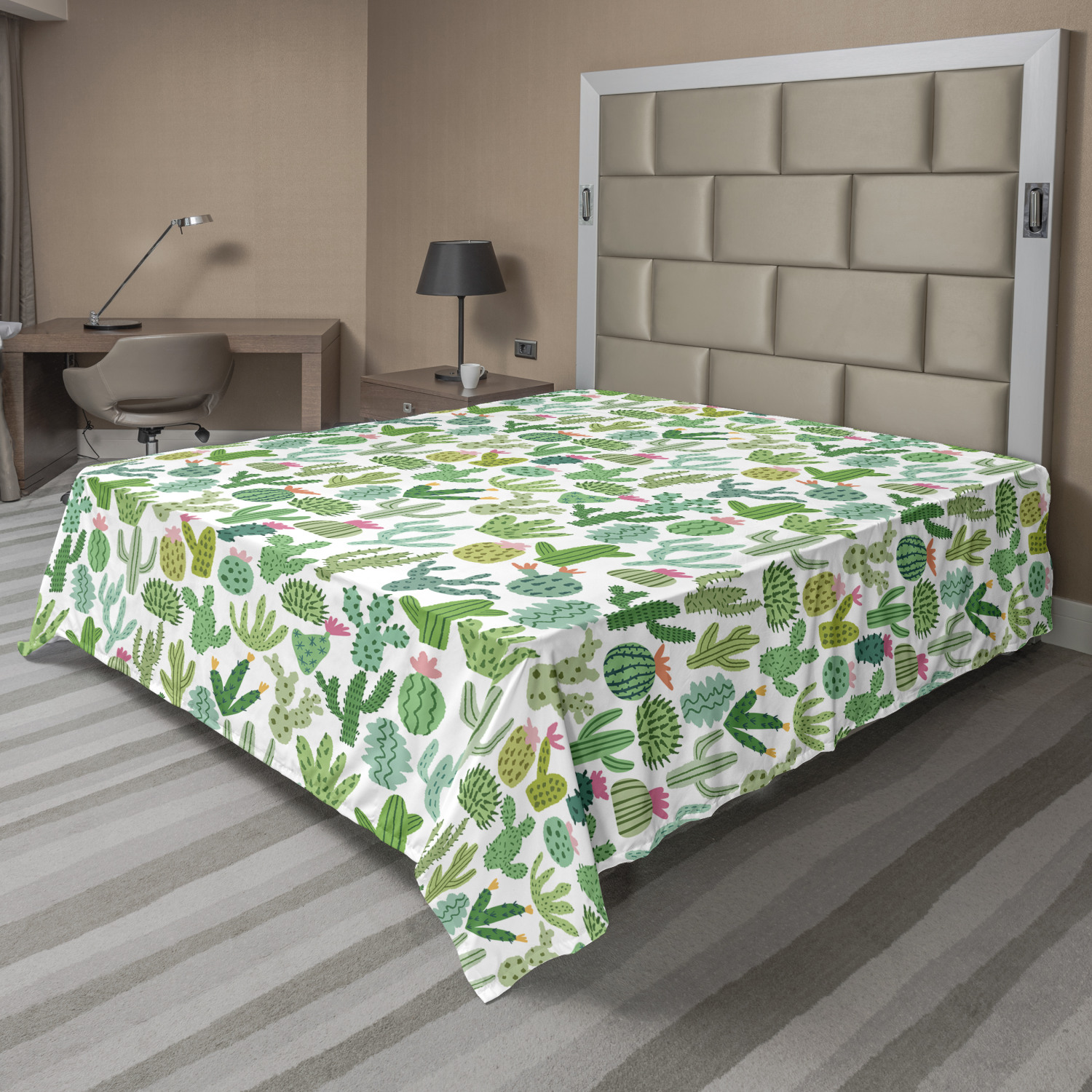 Ambesonne Cactus Flat Sheet Top Sheet Decorative Bedding 6 Sizes - Picture 26 of 42
