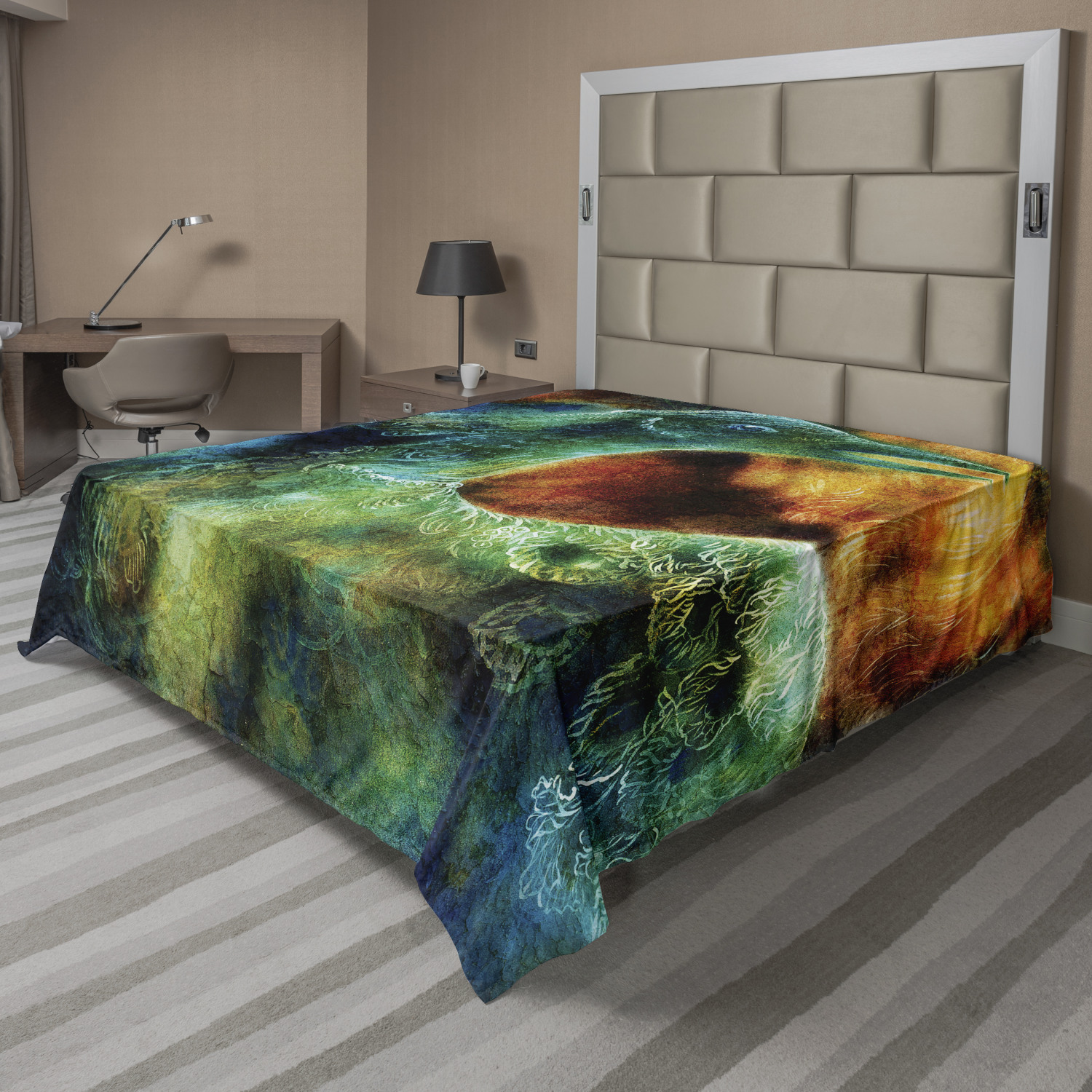 Ambesonne Colorful Design Flat Sheet Top Sheet Decorative Bedding 6 Sizes - Picture 26 of 41