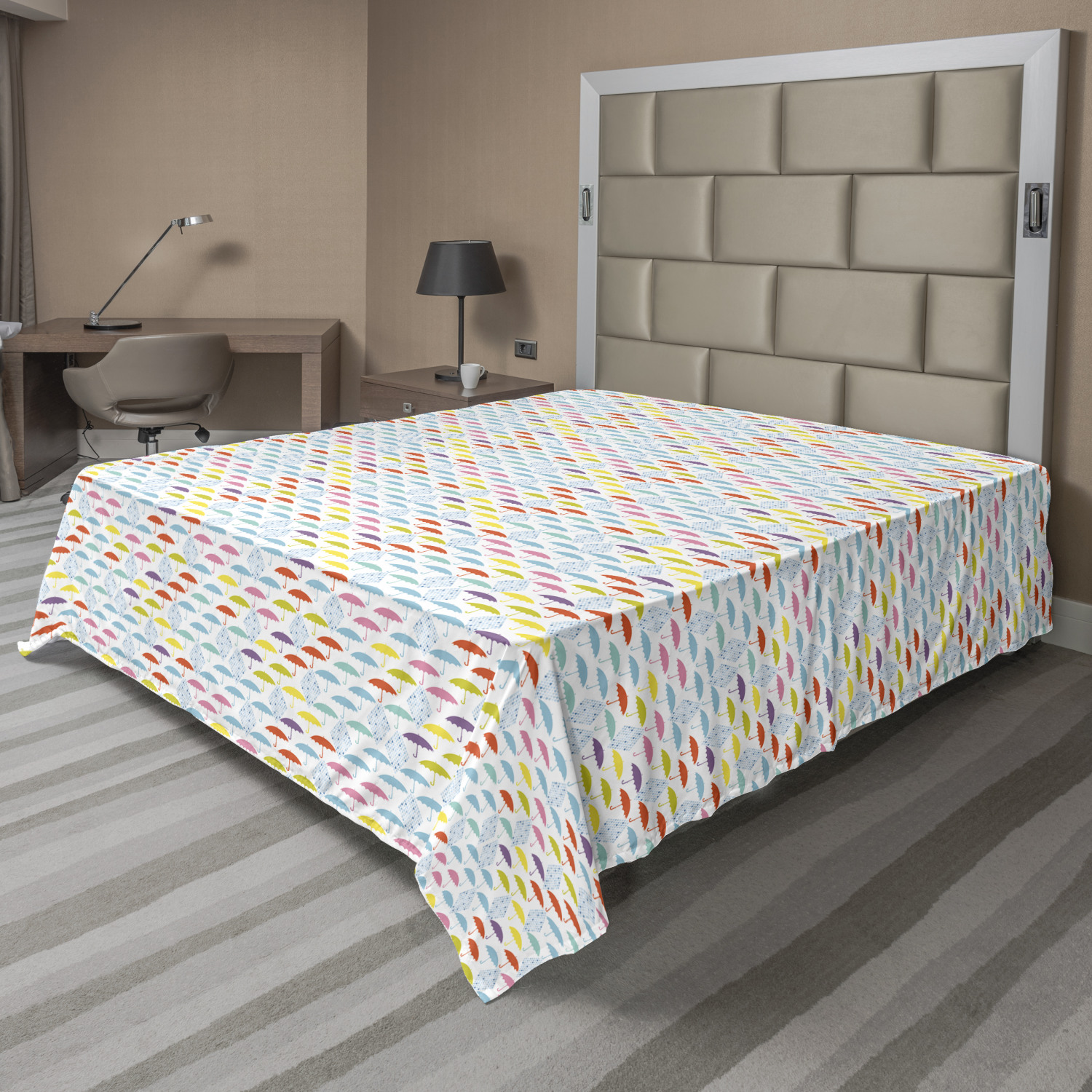 Ambesonne Colorful Design Flat Sheet Top Sheet Decorative Bedding 6 Sizes - Picture 30 of 41