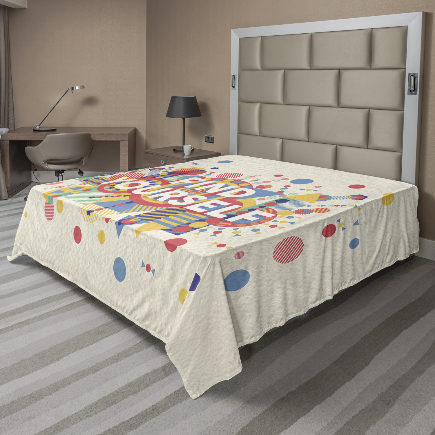 Ambesonne Colorful Design Flat Sheet Top Sheet Decorative Bedding 6 Sizes - Picture 38 of 41