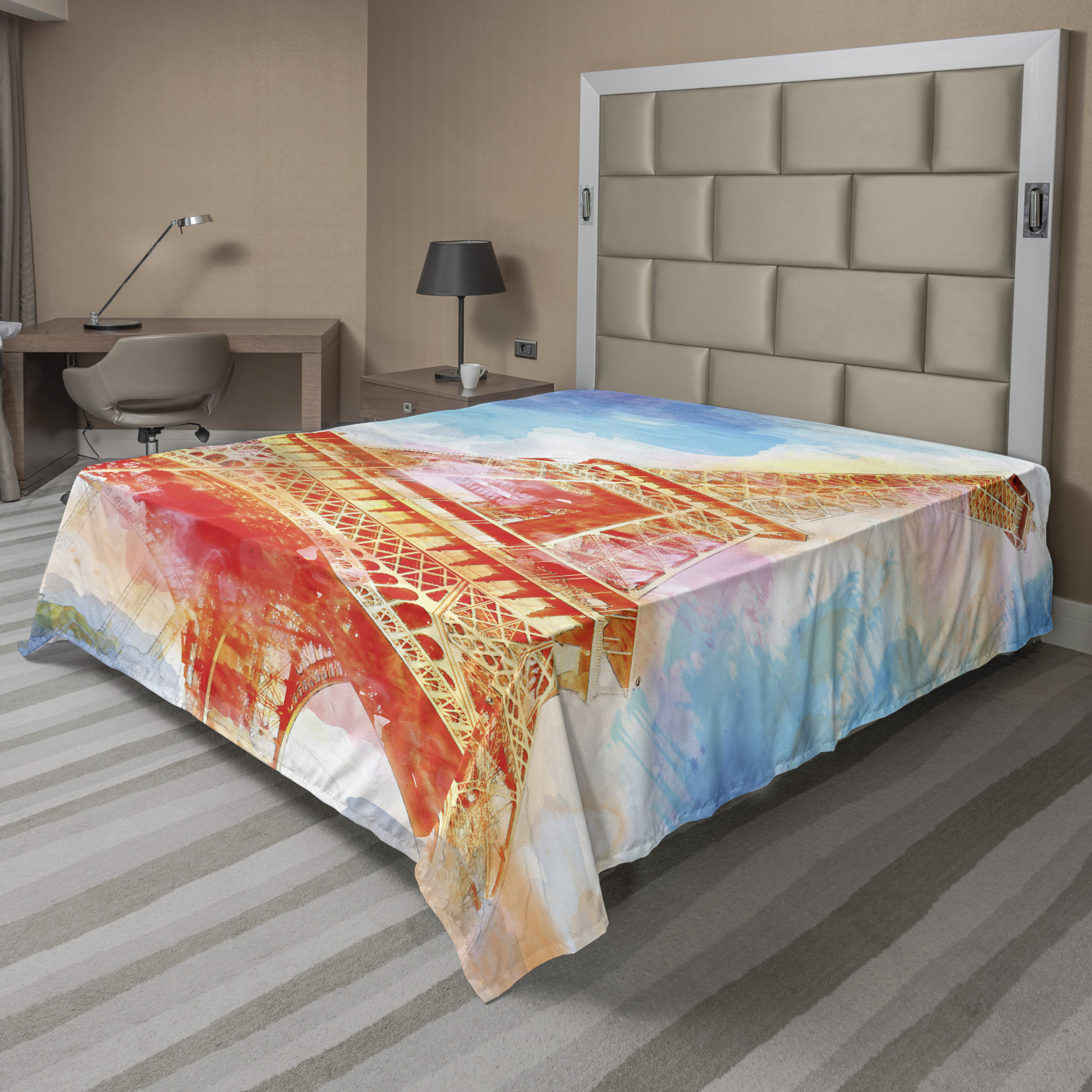Ambesonne Colorful Design Flat Sheet Top Sheet Decorative Bedding 6 Sizes - Picture 15 of 41