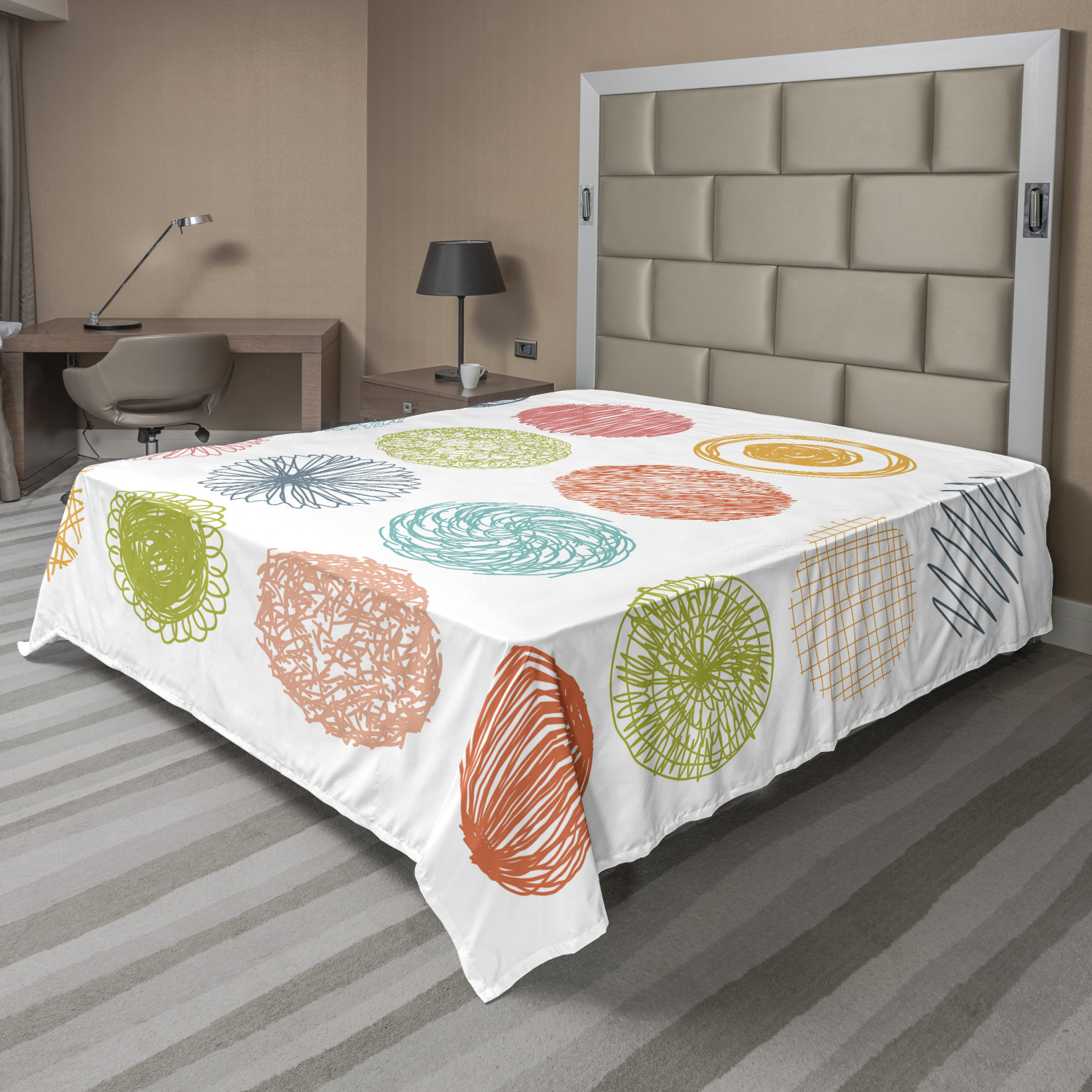 Ambesonne Colorful Design Flat Sheet Top Sheet Decorative Bedding 6 Sizes - Picture 11 of 41