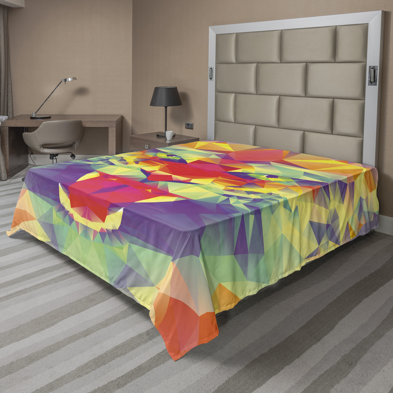 Ambesonne Colorful Design Flat Sheet Top Sheet Decorative Bedding 6 Sizes - Picture 20 of 41