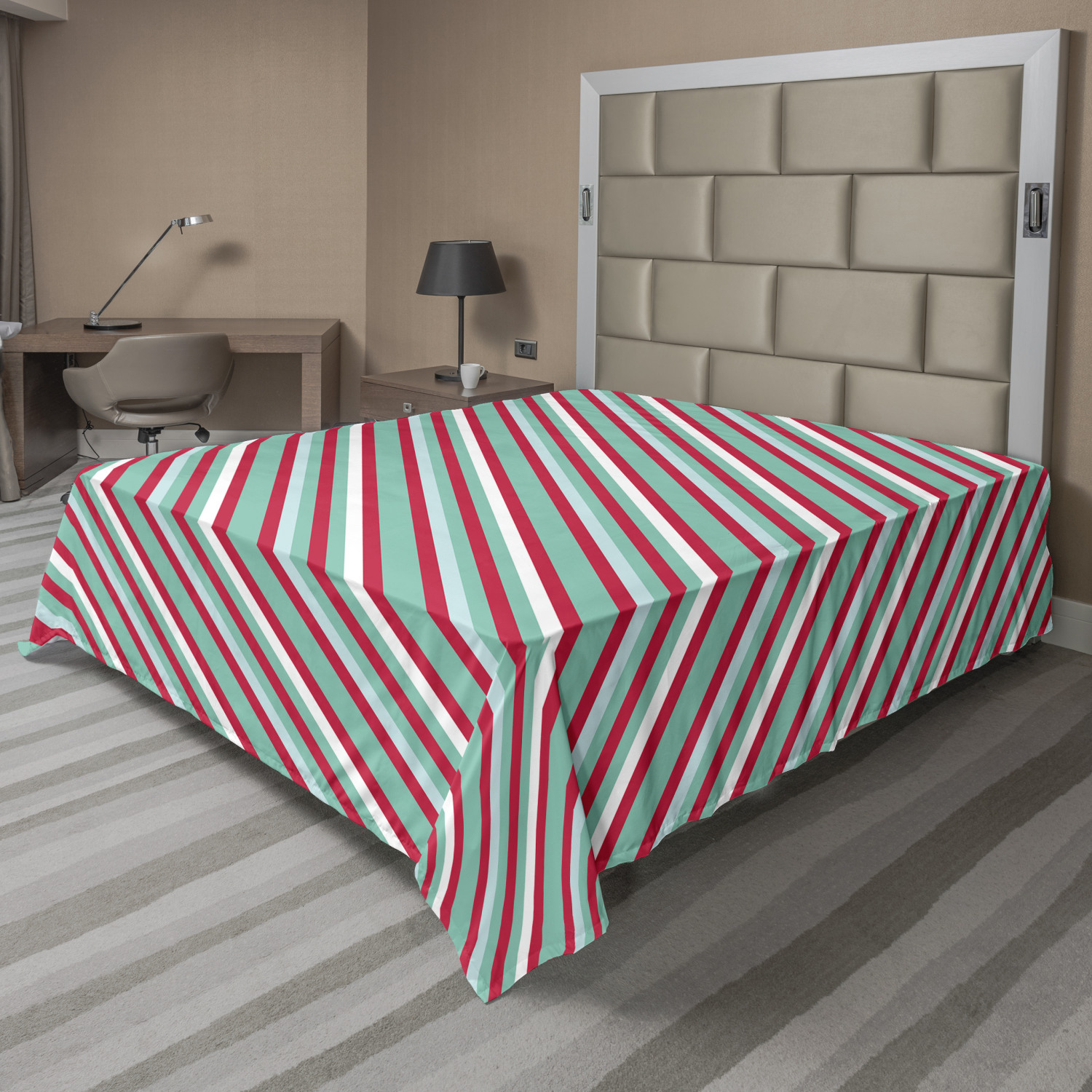 Ambesonne Stripes Flat Sheet Top Sheet Decorative Bedding 6 Sizes 