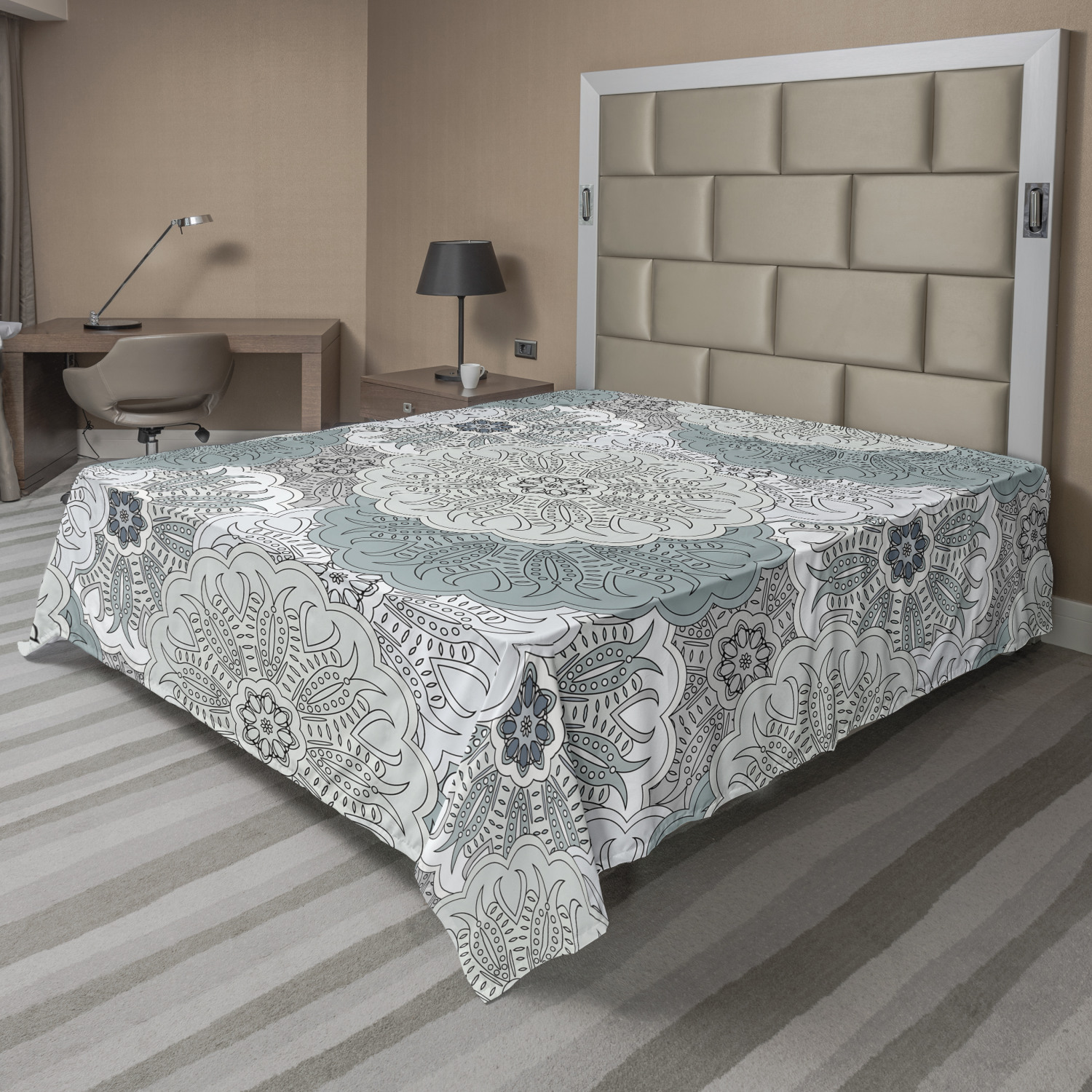 Ambesonne Oriental Pattern Flat Sheet Top Sheet Decorative Bedding 6 Sizes - Picture 33 of 42