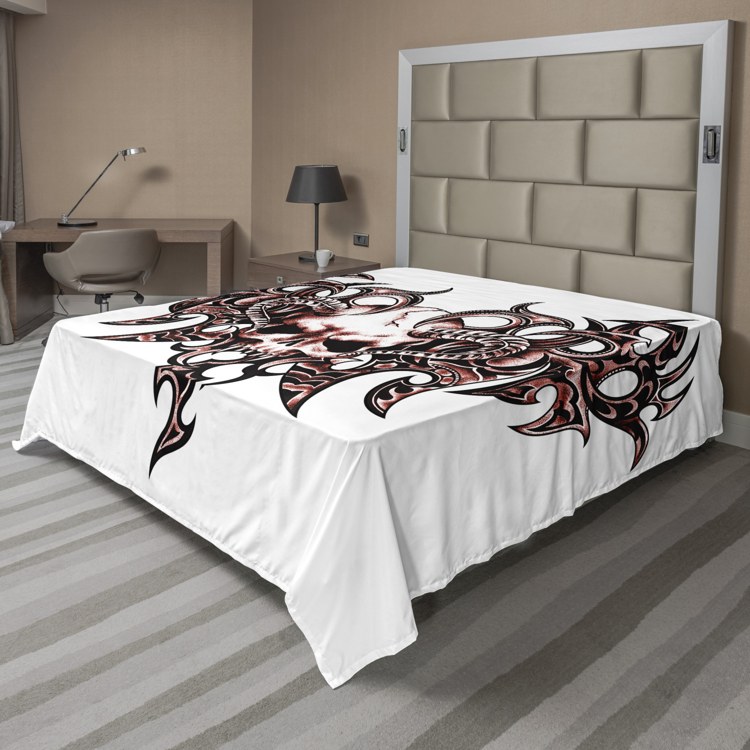 Ambesonne Tattoo Flat Sheet Top Sheet Decorative Bedding 6 Sizes - Picture 16 of 42
