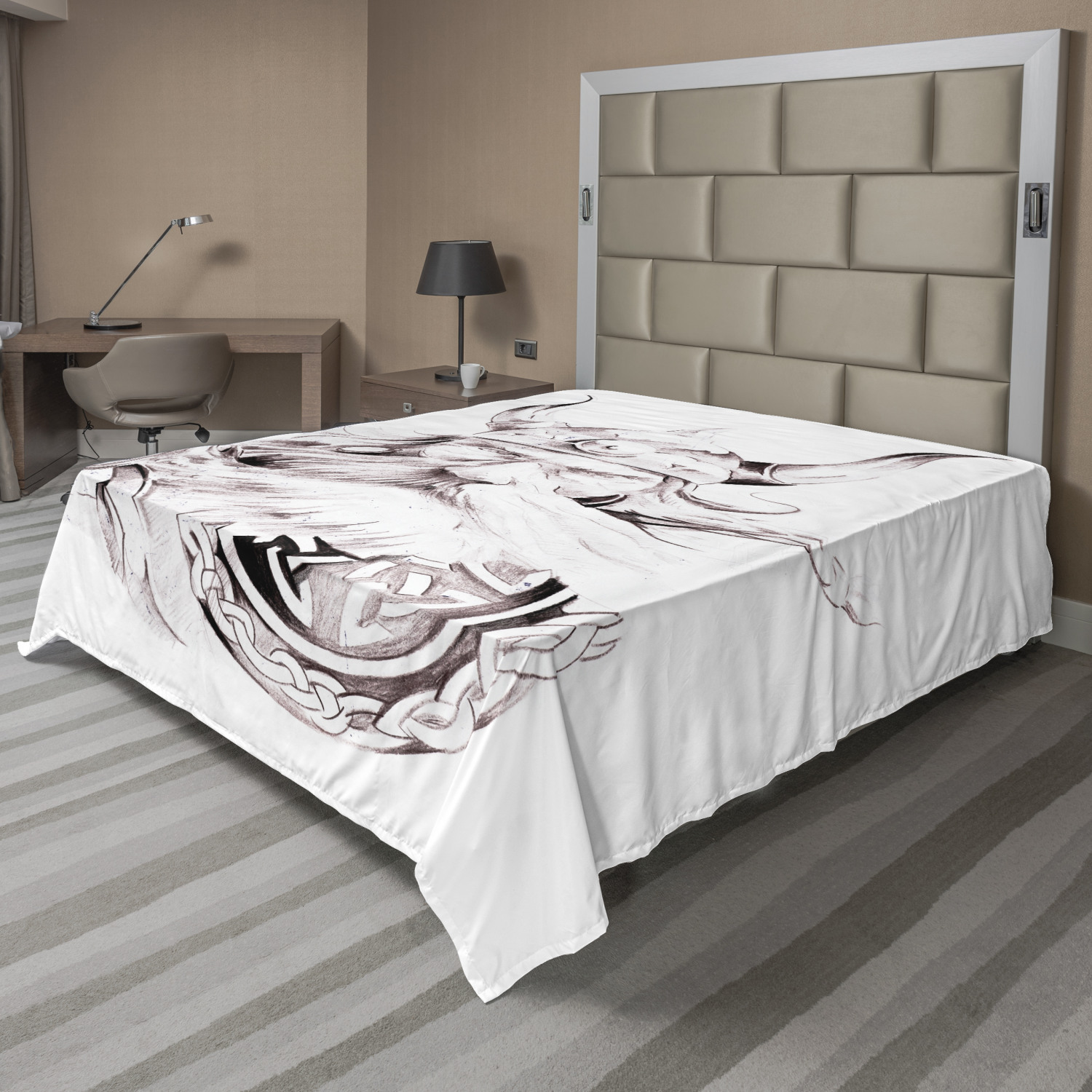 Ambesonne Tattoo Flat Sheet Top Sheet Decorative Bedding 6 Sizes - Picture 42 of 42