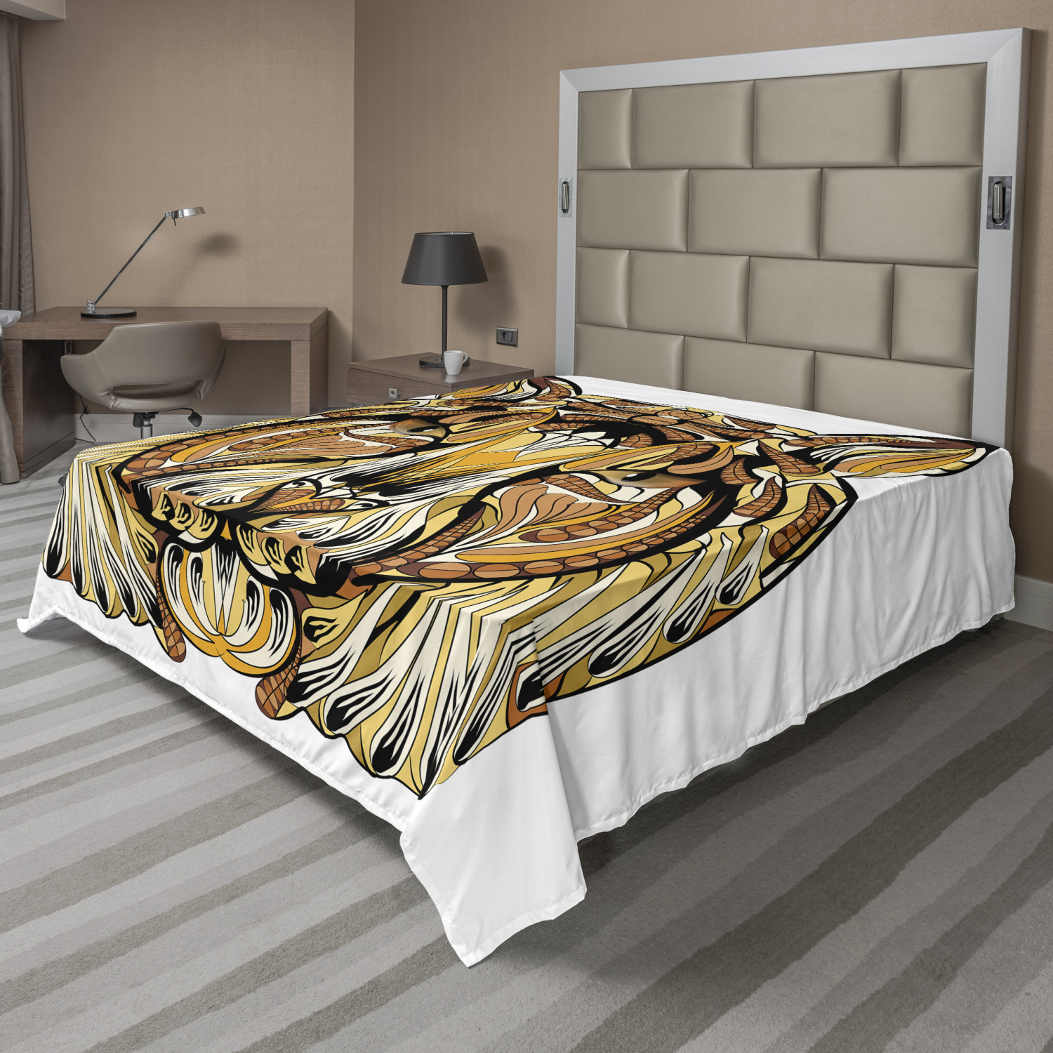 Ambesonne Tattoo Flat Sheet Top Sheet Decorative Bedding 6 Sizes - Picture 21 of 42