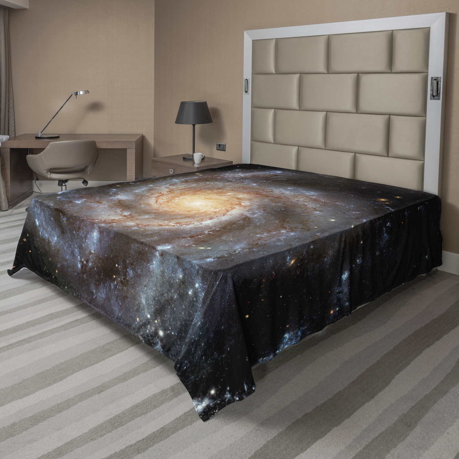 Ambesonne Galaxy Scene Flat Sheet Top Sheet Decorative Bedding 6 Sizes 