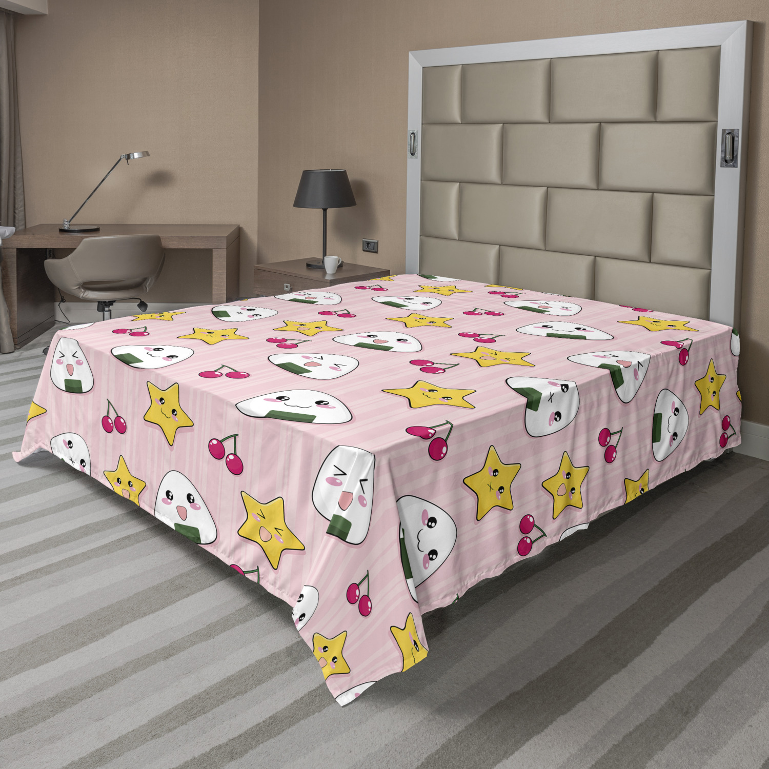 Ambesonne Anime Flat Sheet Top Sheet Decorative Bedding 6 Sizes - Picture 38 of 42