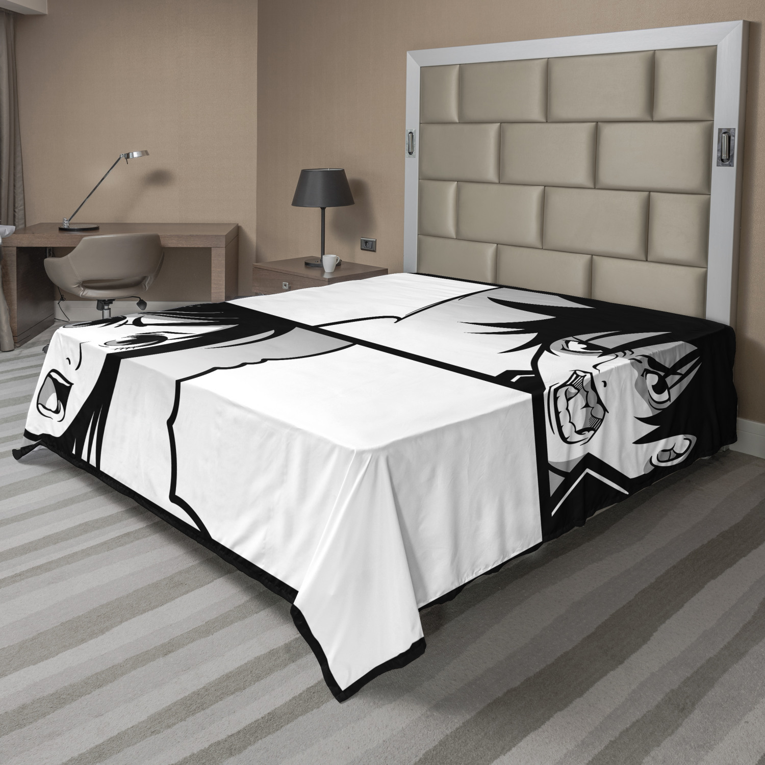 Ambesonne Anime Flat Sheet Top Sheet Decorative Bedding 6 Sizes - Picture 17 of 42