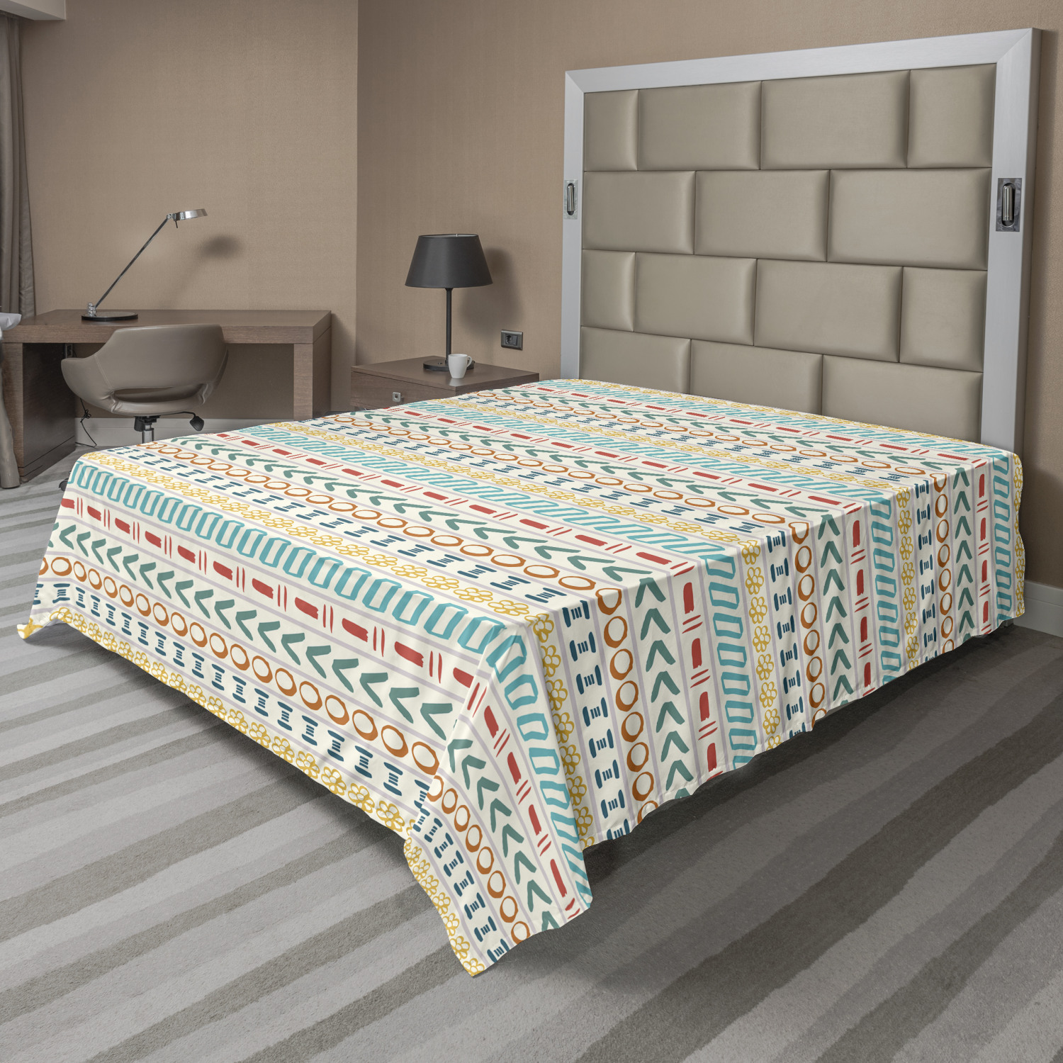 Ambesonne Oriental Pattern Flat Sheet Top Sheet Decorative Bedding 6 Sizes - Picture 6 of 42