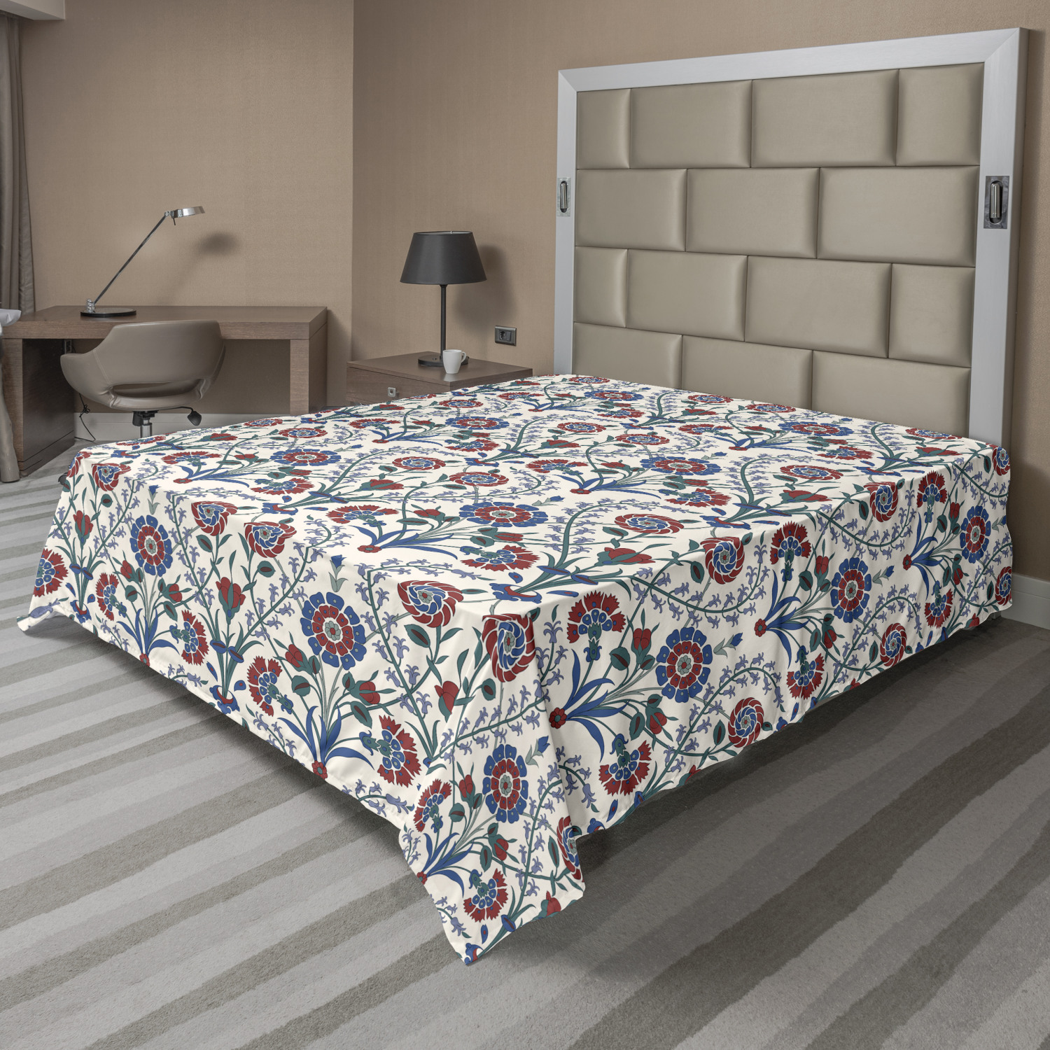 Ambesonne Oriental Pattern Flat Sheet Top Sheet Decorative Bedding 6 Sizes - Picture 31 of 42