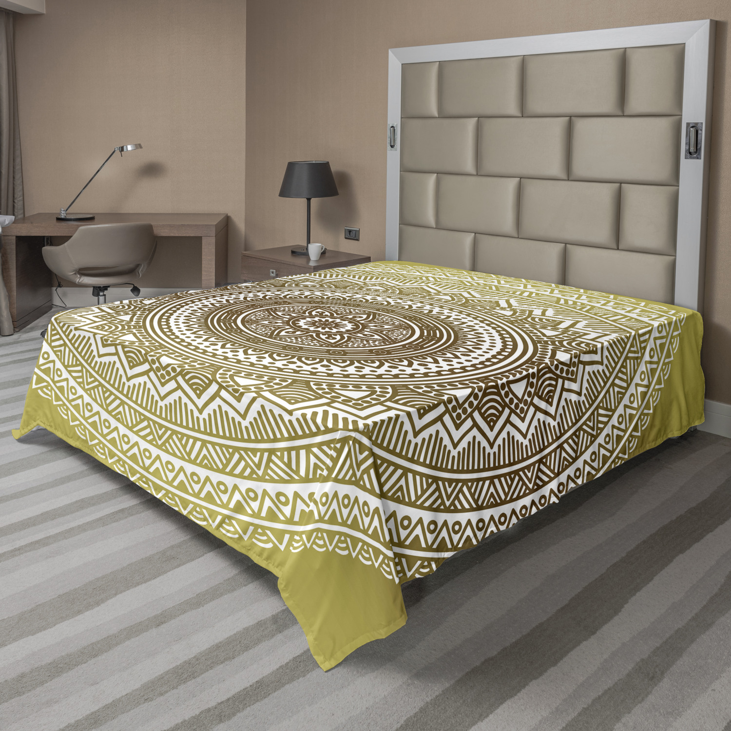 Ambesonne Oriental Pattern Flat Sheet Top Sheet Decorative Bedding 6 Sizes - Picture 32 of 42