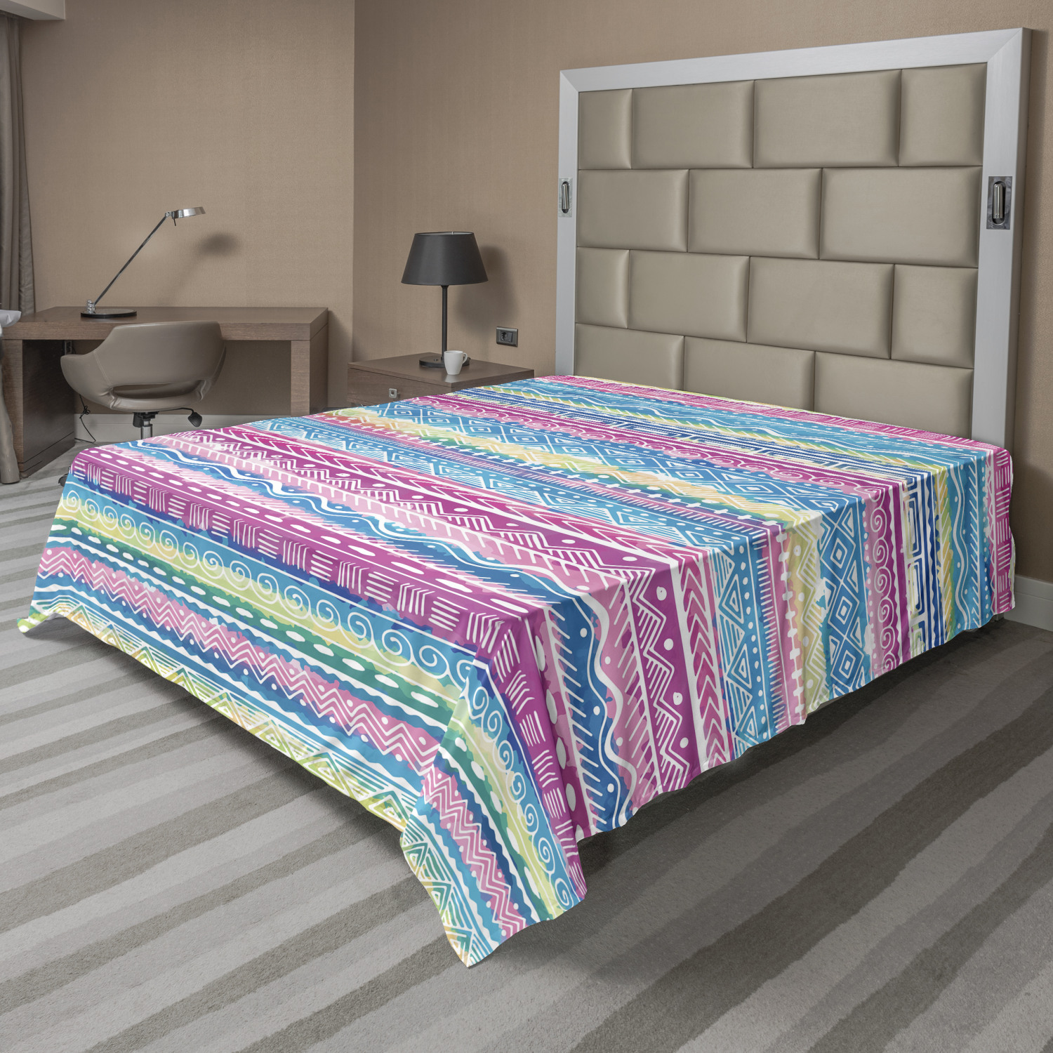 Ambesonne Tribal Design Flat Sheet Top Sheet Decorative Bedding 6 Sizes - Picture 41 of 42