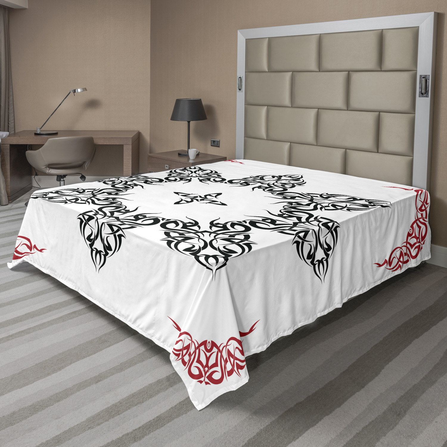 Ambesonne Oriental Pattern Flat Sheet Top Sheet Decorative Bedding 6 Sizes - Picture 39 of 42