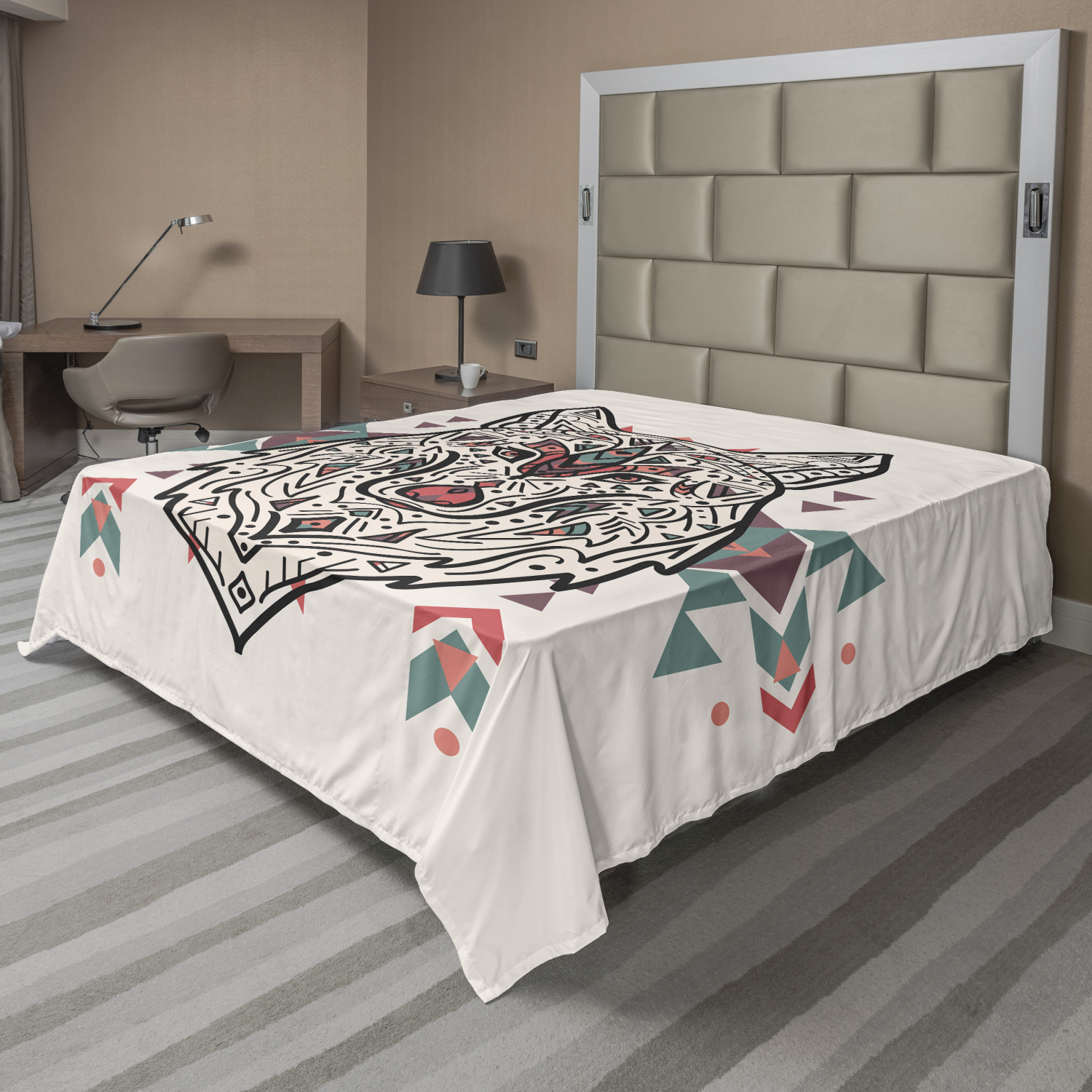 Ambesonne Oriental Pattern Flat Sheet Top Sheet Decorative Bedding 6 Sizes - Picture 3 of 42