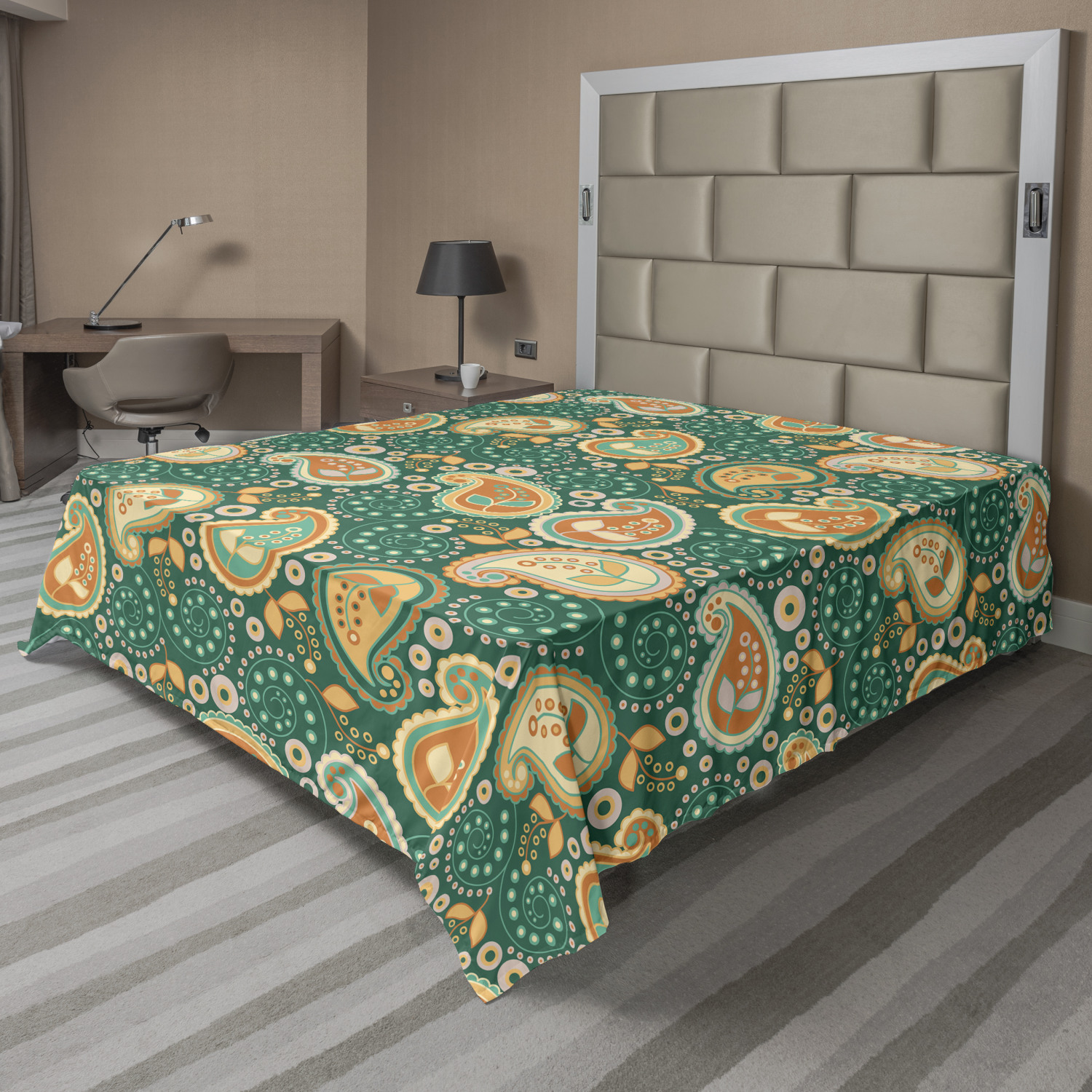 Ambesonne Oriental Pattern Flat Sheet Top Sheet Decorative Bedding 6 Sizes - Picture 17 of 42