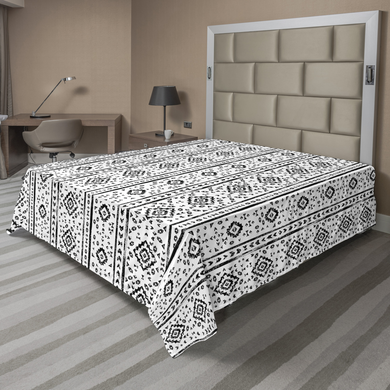Ambesonne Oriental Pattern Flat Sheet Top Sheet Decorative Bedding 6 Sizes - Picture 19 of 42