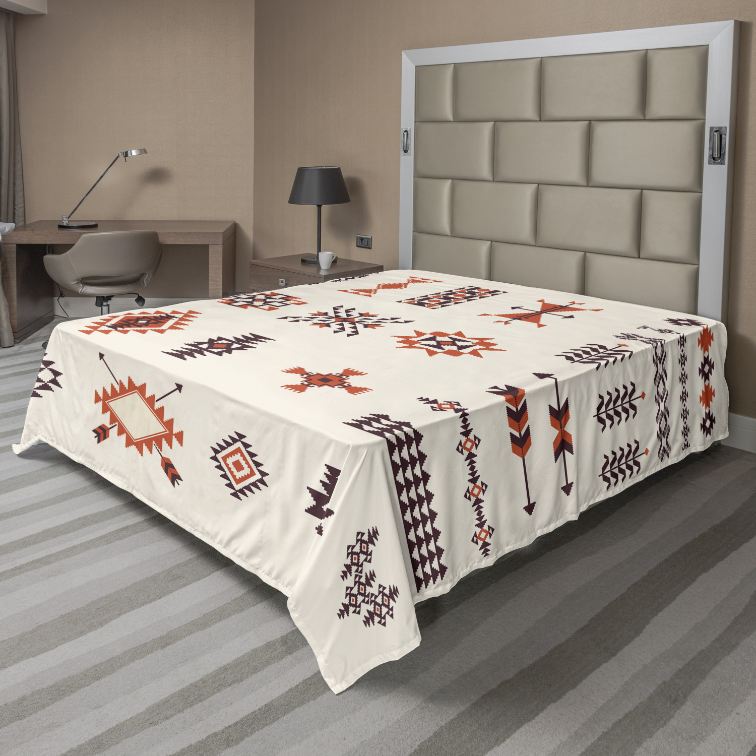 Ambesonne Tribal Design Flat Sheet Top Sheet Decorative Bedding 6 Sizes - Picture 12 of 42