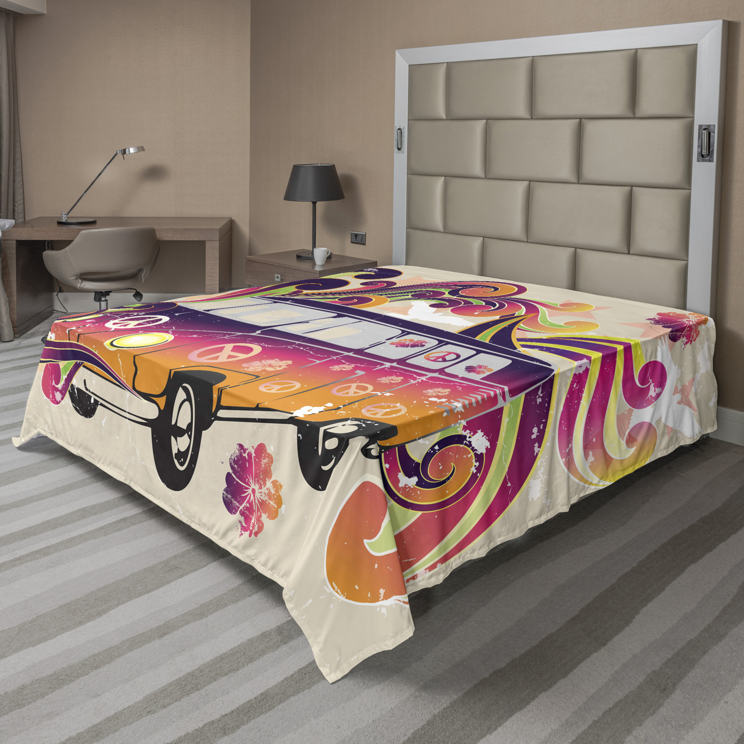 Ambesonne Boho Print Flat Sheet Top Sheet Decorative Bedding 6 Sizes - Picture 31 of 42