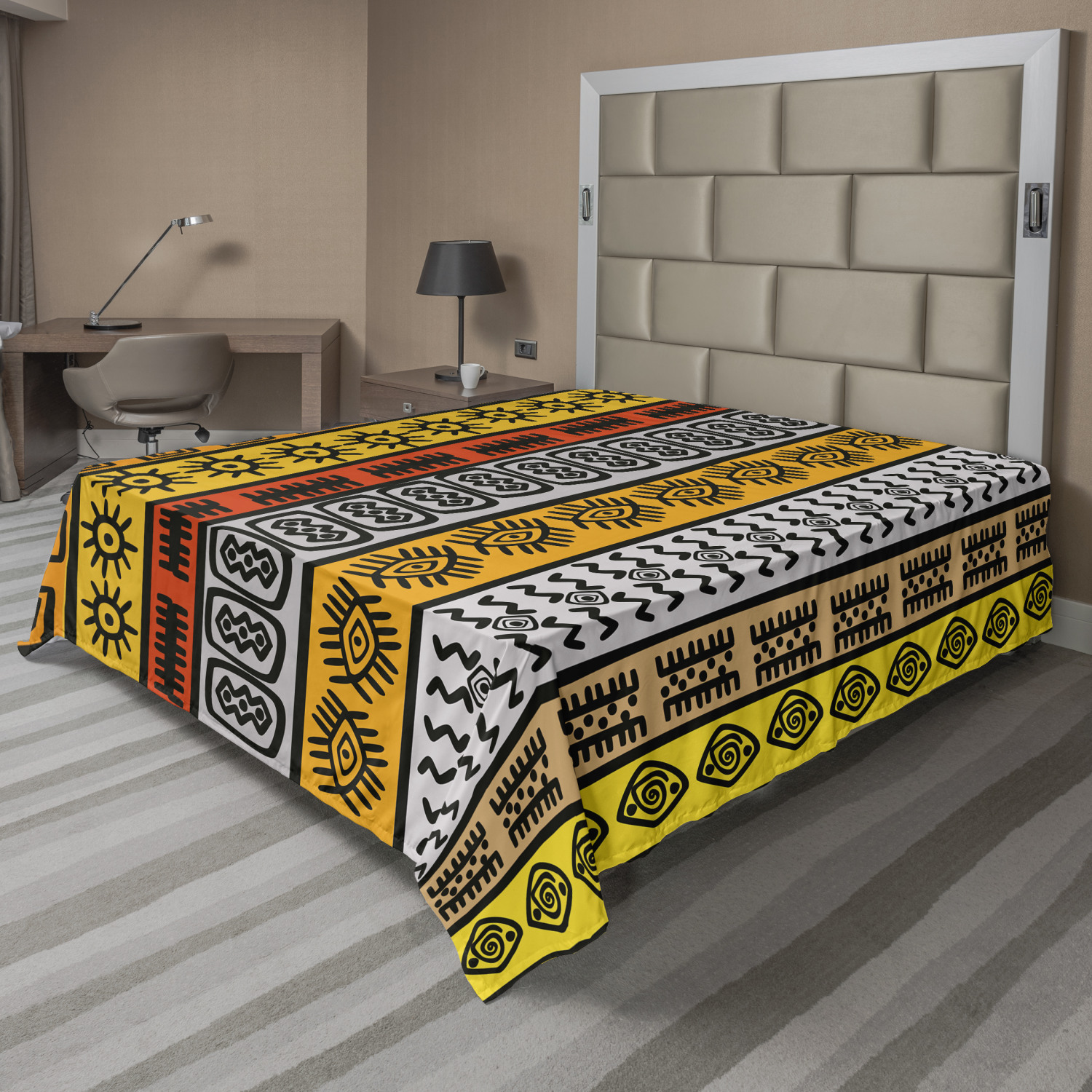 Ambesonne Tribal Design Flat Sheet Top Sheet Decorative Bedding 6 Sizes - Picture 31 of 42
