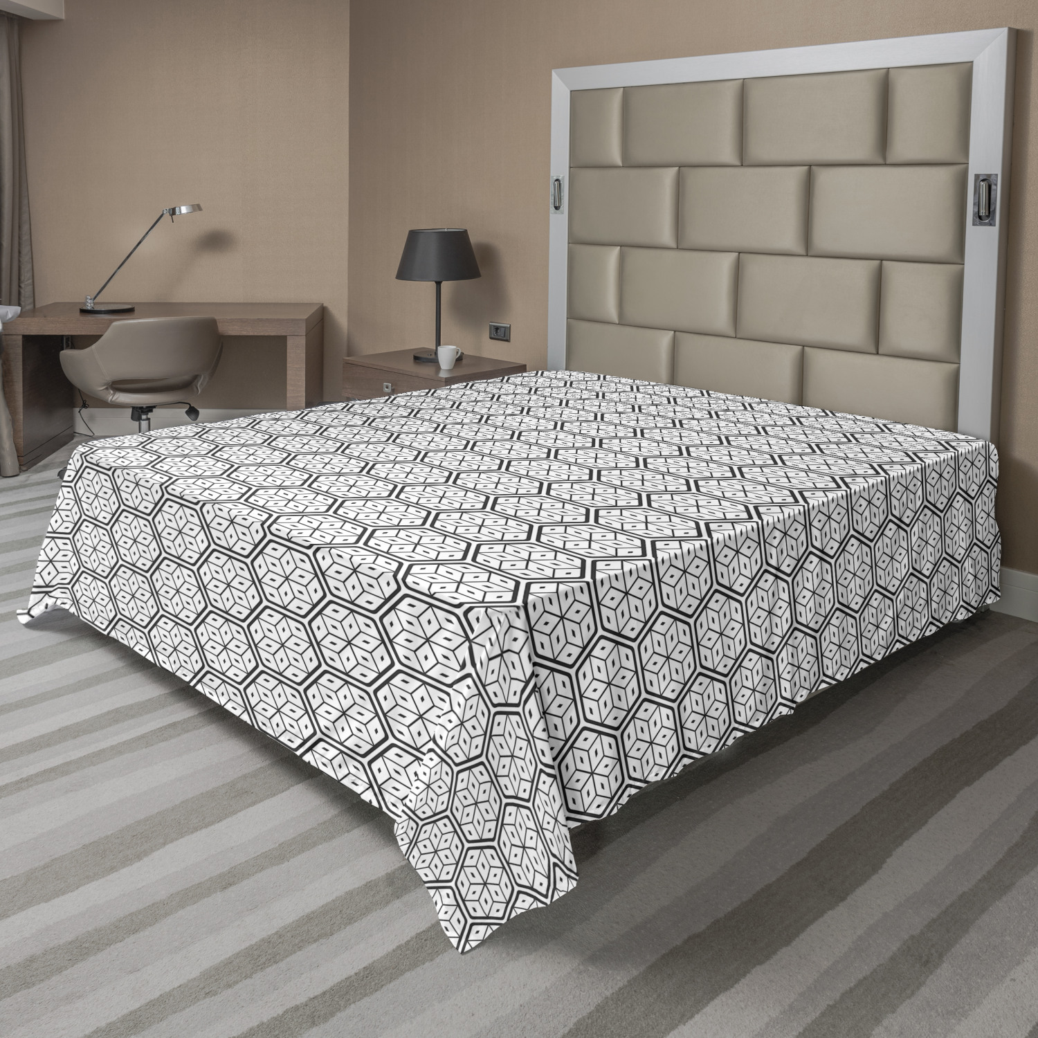 Ambesonne Geometric Line Flat Sheet Top Sheet Decorative Bedding 6 Sizes - Picture 20 of 42