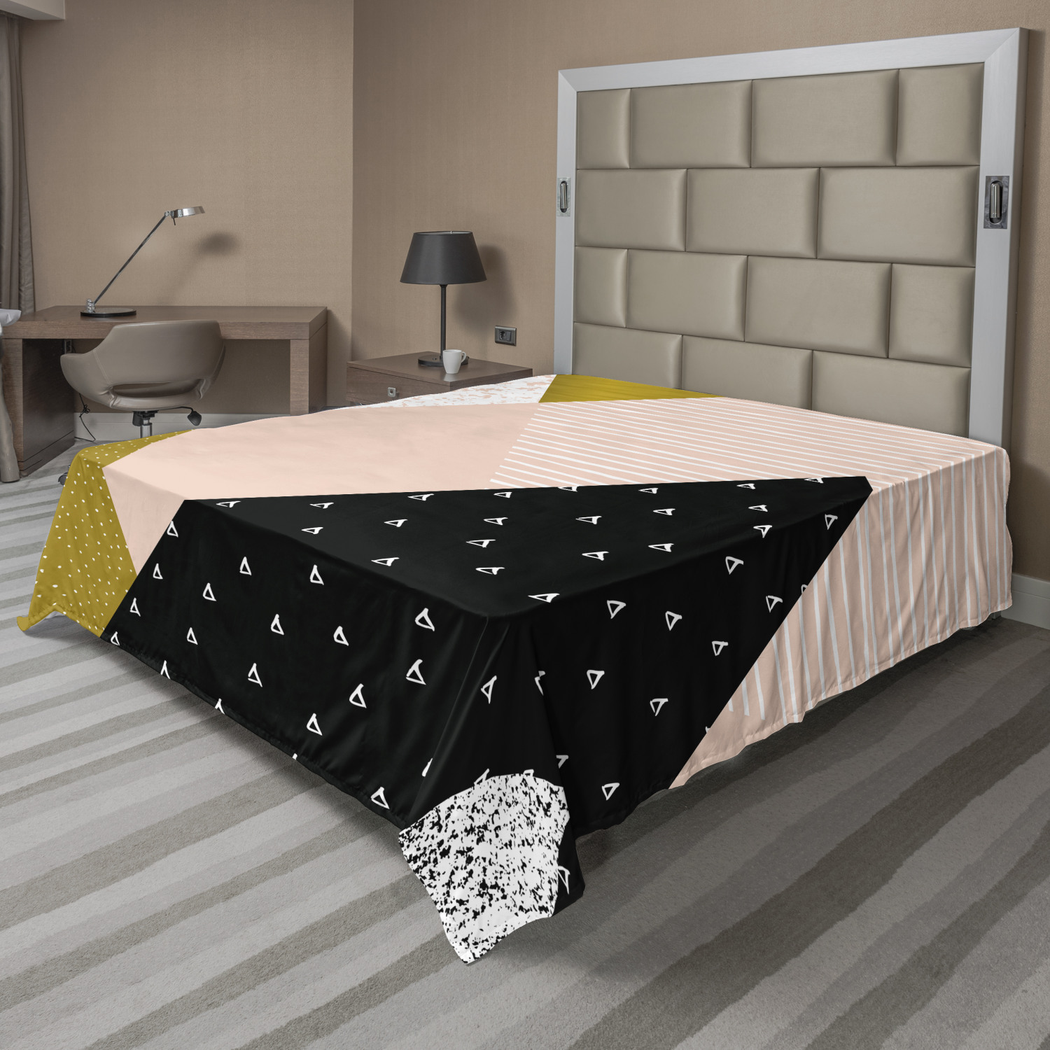 Ambesonne Geometric Line Flat Sheet Top Sheet Decorative Bedding 6 Sizes - Picture 6 of 42