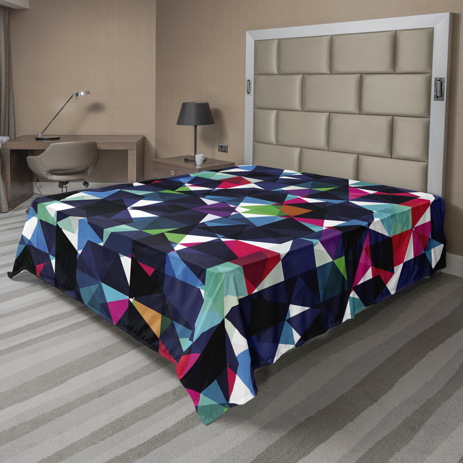 Ambesonne Geometric Line Flat Sheet Top Sheet Decorative Bedding 6 Sizes - Picture 34 of 42
