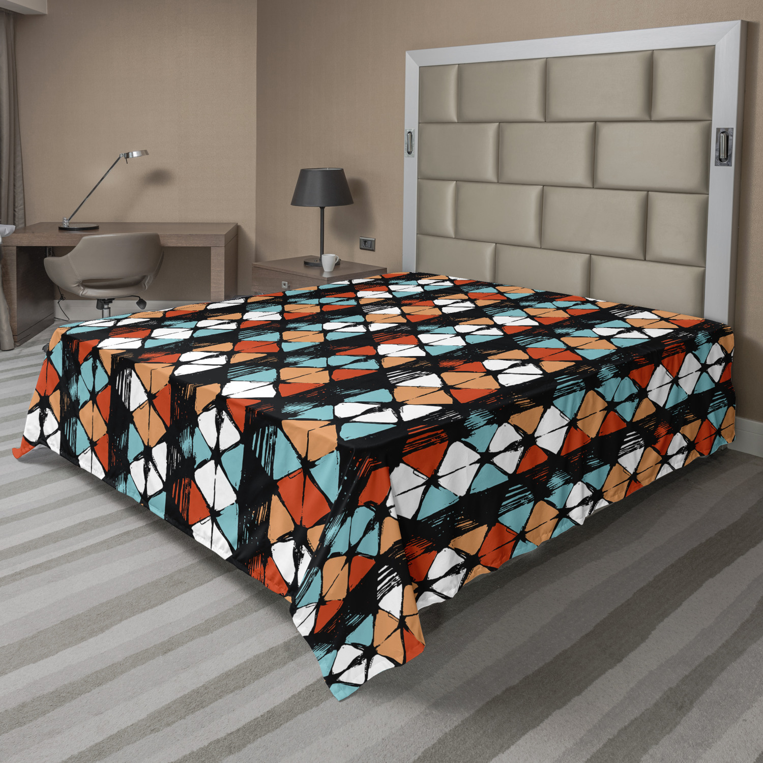 Ambesonne Geometric Line Flat Sheet Top Sheet Decorative Bedding 6 Sizes - Picture 27 of 42