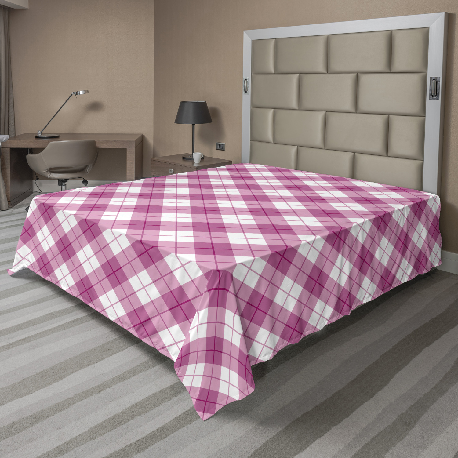 Ambesonne Geometric Line Flat Sheet Top Sheet Decorative Bedding 6 Sizes - Picture 16 of 42