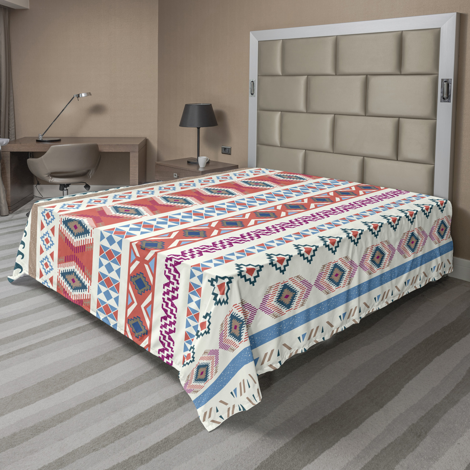 Ambesonne Tribal Pattern Flat Sheet Top Sheet Decorative Bedding 6 Sizes - Picture 30 of 41