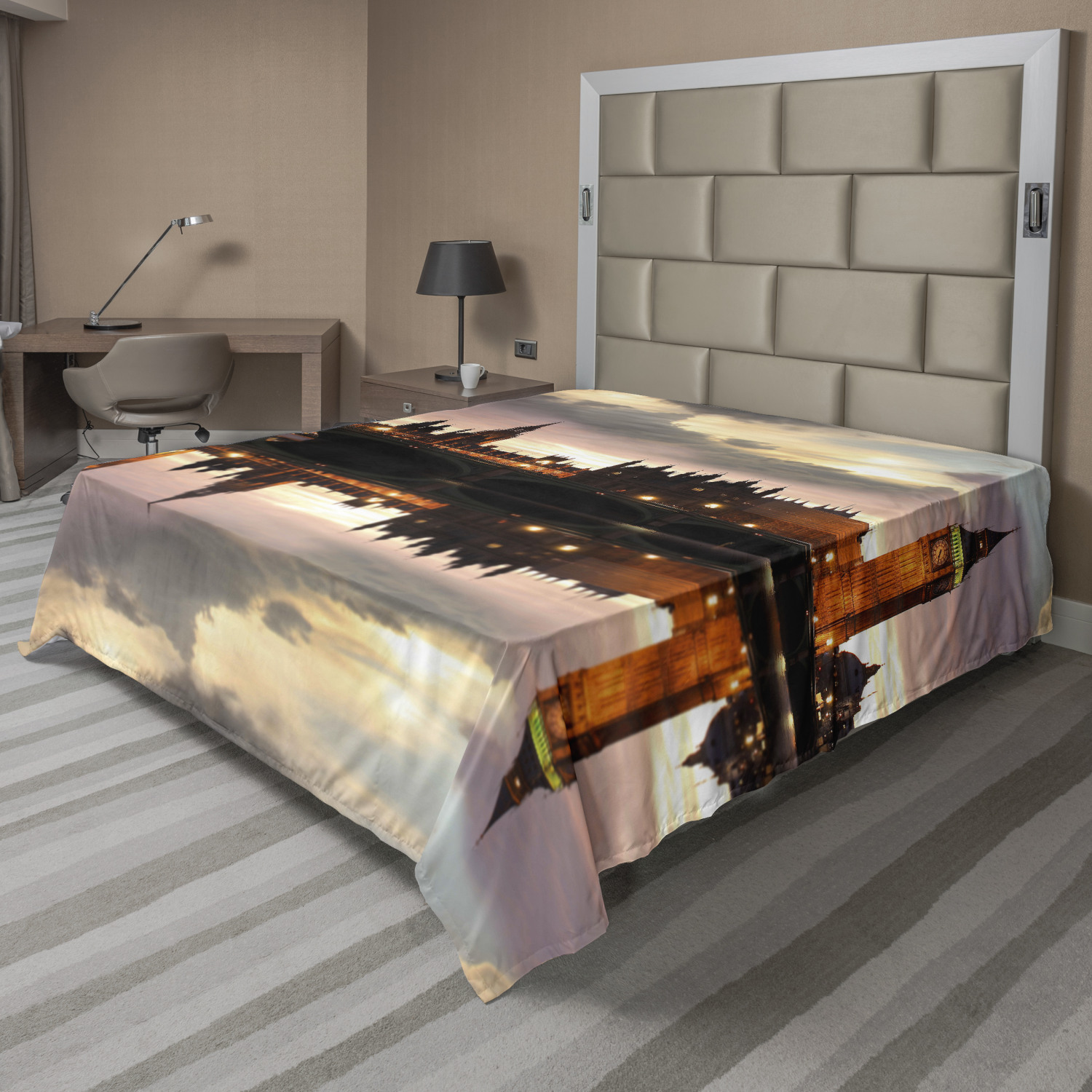 Ambesonne Urban Pattern Flat Sheet Top Sheet Decorative Bedding 6 Sizes - Picture 38 of 42