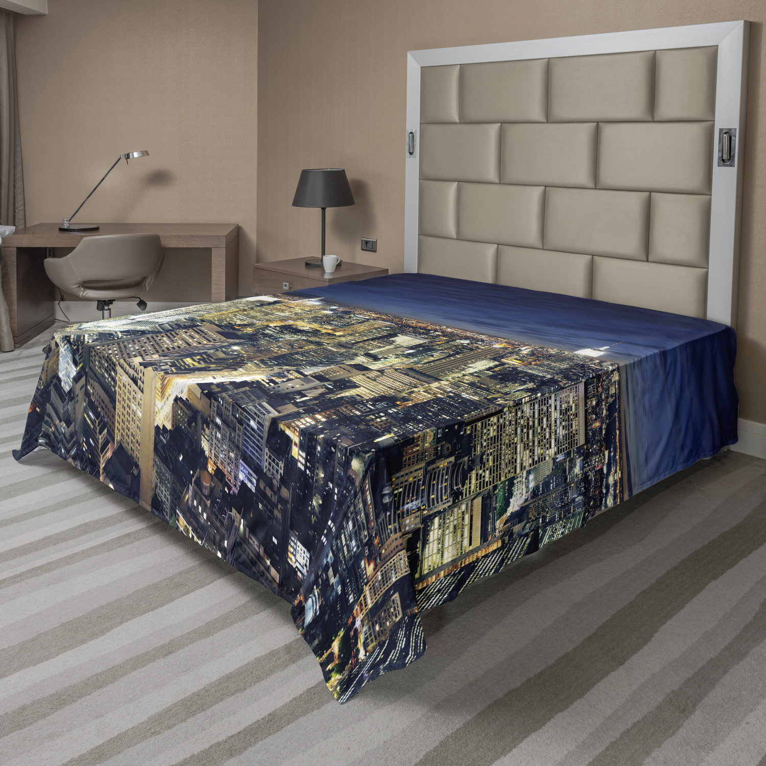 Ambesonne Urban Pattern Flat Sheet Top Sheet Decorative Bedding 6 Sizes - Picture 22 of 42