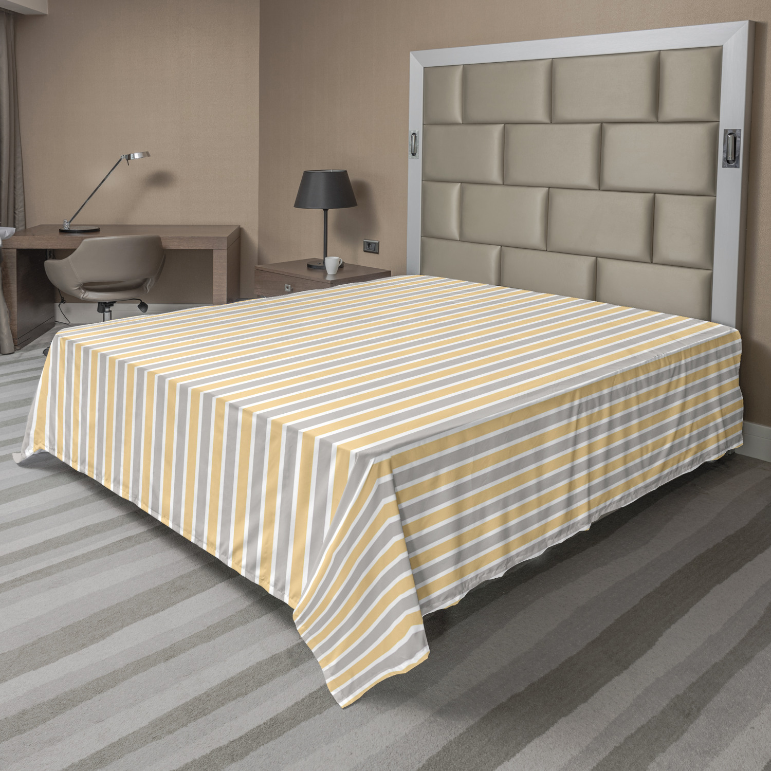 Ambesonne Geometric Line Flat Sheet Top Sheet Decorative Bedding 6 Sizes - Picture 8 of 42