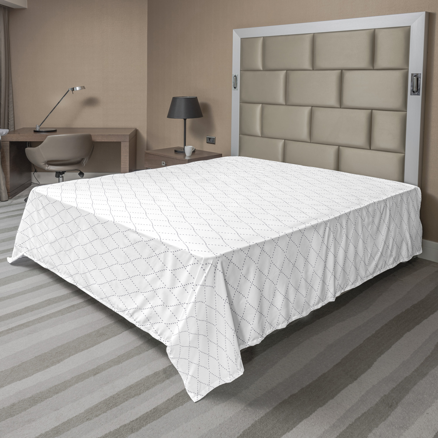 Ambesonne Geometric Line Flat Sheet Top Sheet Decorative Bedding 6 Sizes - Picture 26 of 42