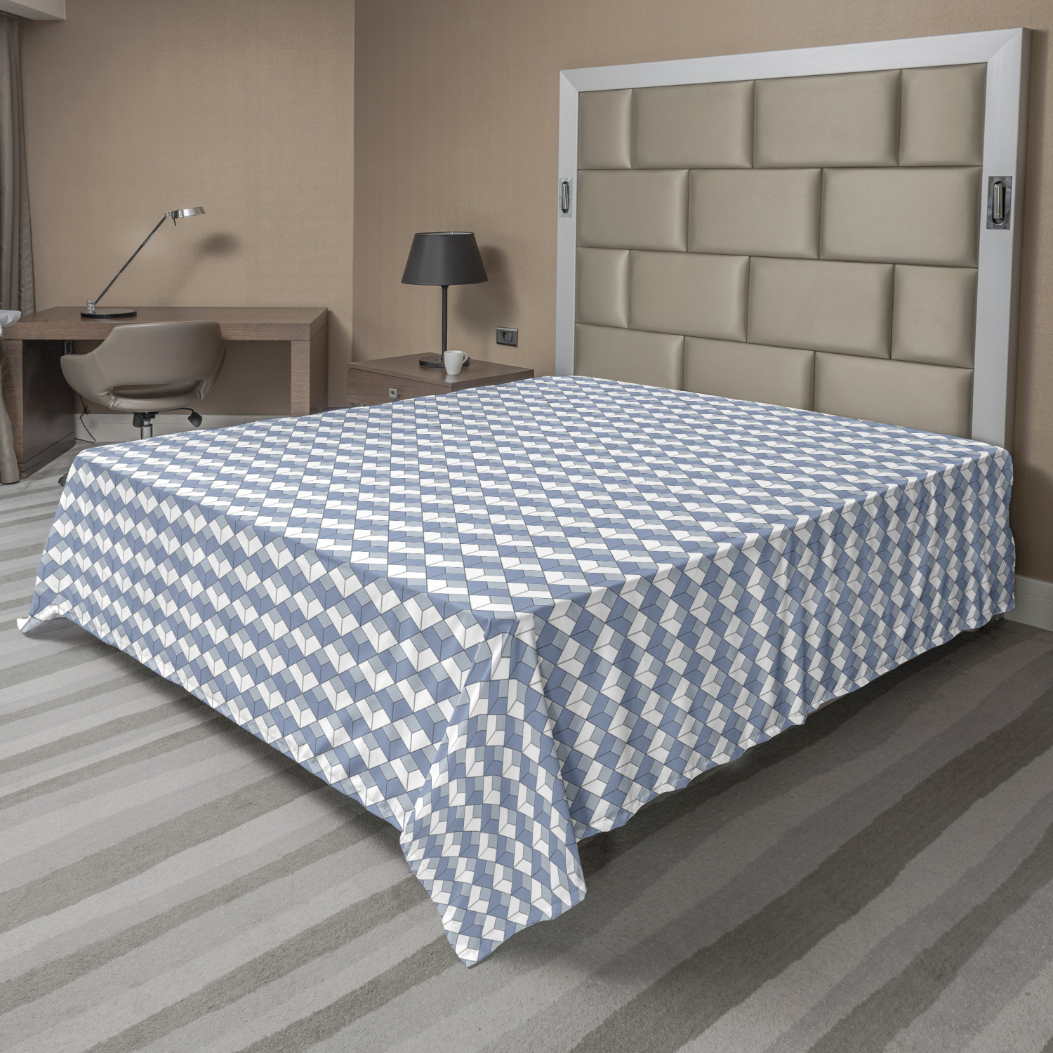 Ambesonne Geometric Line Flat Sheet Top Sheet Decorative Bedding 6 Sizes - Picture 17 of 42