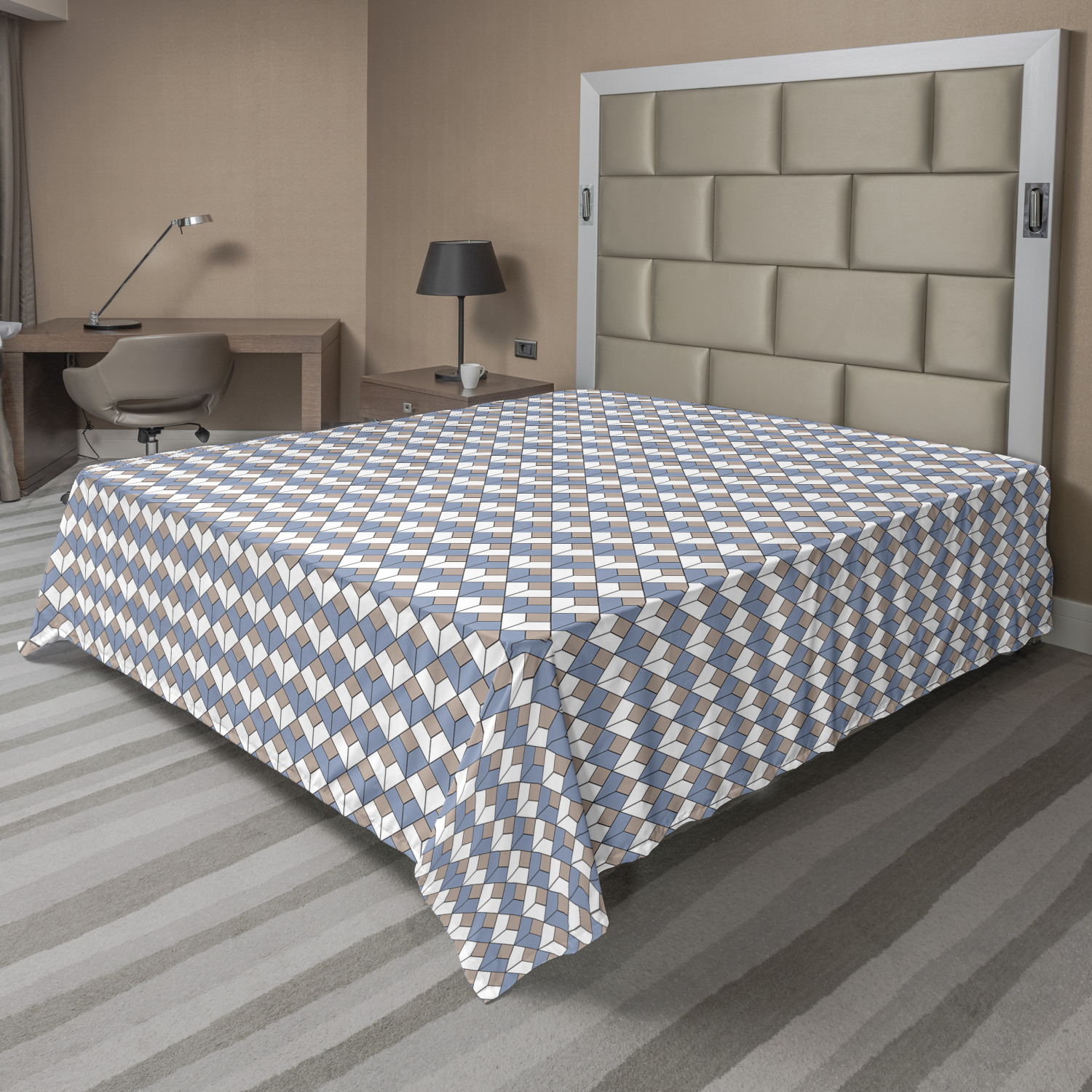 Ambesonne Geometric Line Flat Sheet Top Sheet Decorative Bedding 6 Sizes - Picture 30 of 42
