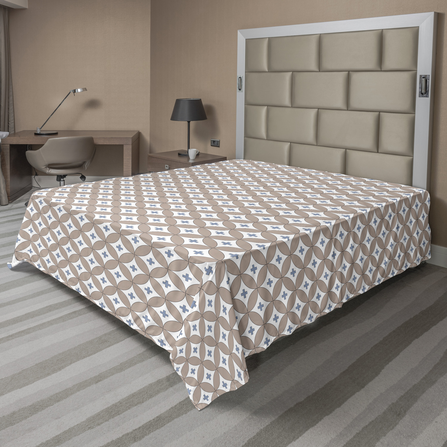 Ambesonne Geometric Line Flat Sheet Top Sheet Decorative Bedding 6 Sizes - Picture 13 of 42