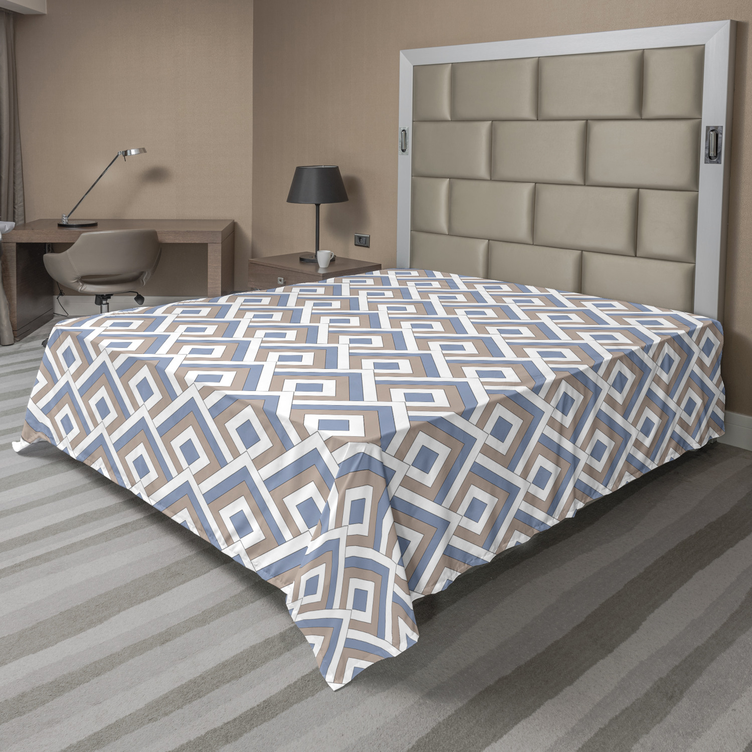 Ambesonne Geometric Line Flat Sheet Top Sheet Decorative Bedding 6 Sizes - Picture 28 of 42
