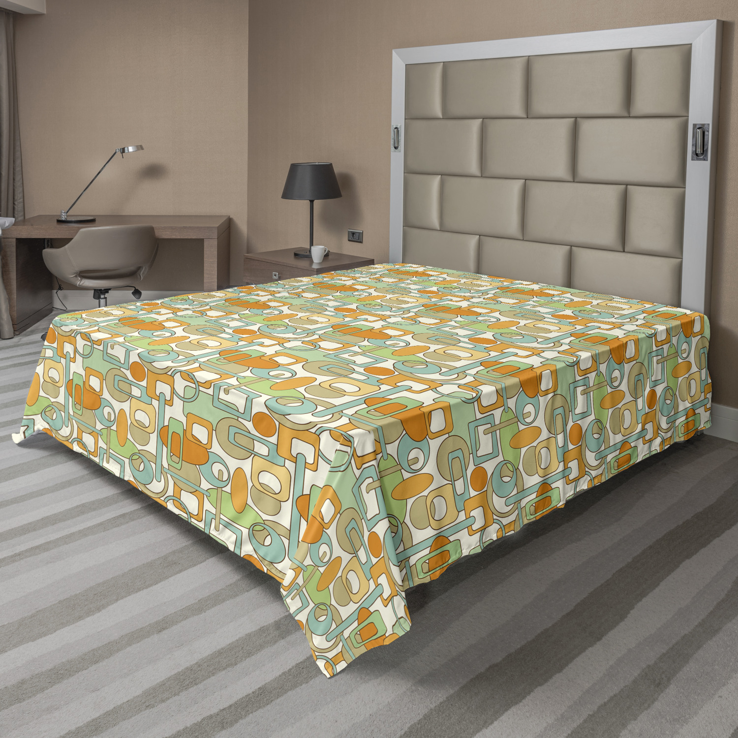 Ambesonne Geometric Line Flat Sheet Top Sheet Decorative Bedding 6 Sizes - Picture 5 of 42