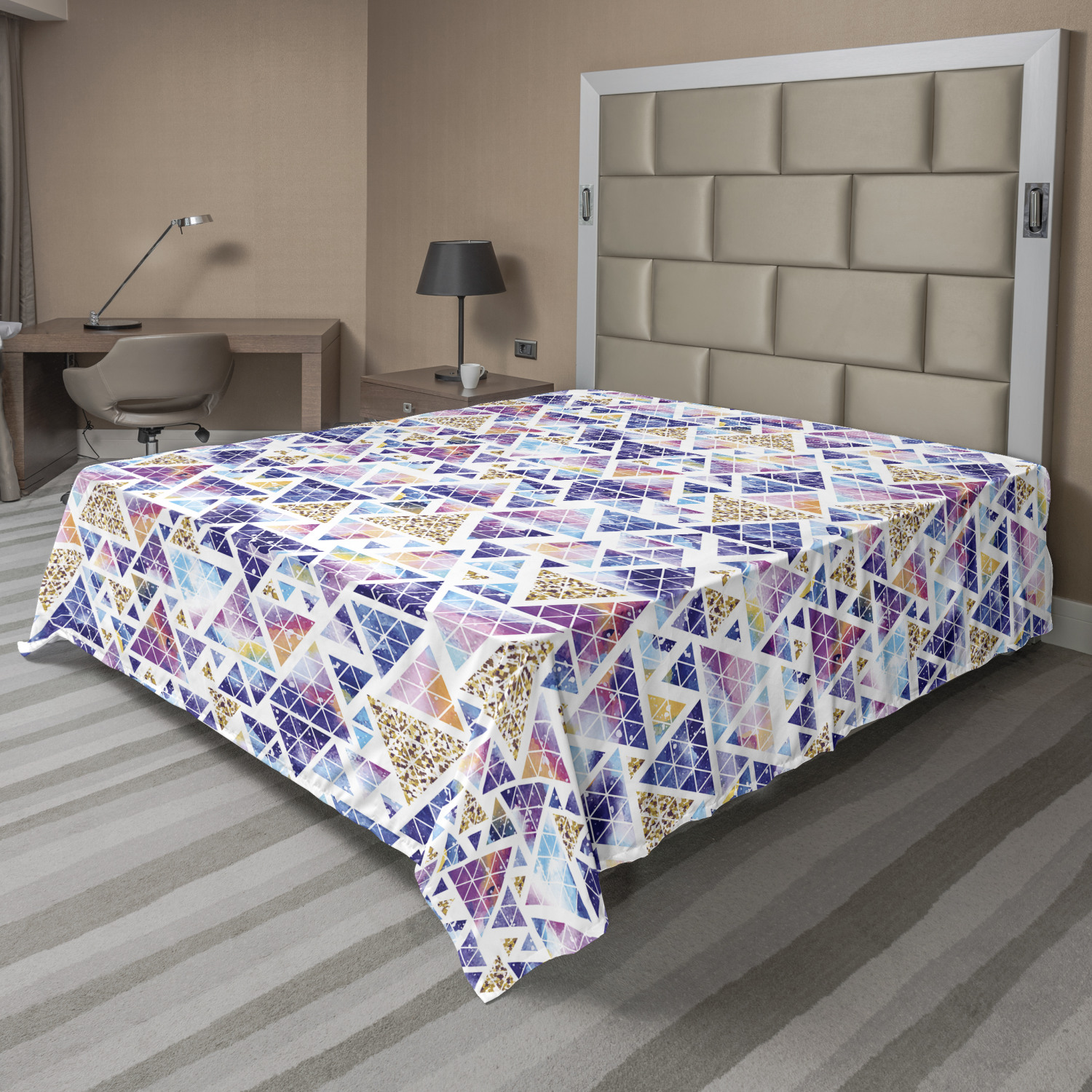 Ambesonne Geometric Line Flat Sheet Top Sheet Decorative Bedding 6 Sizes - Picture 38 of 42