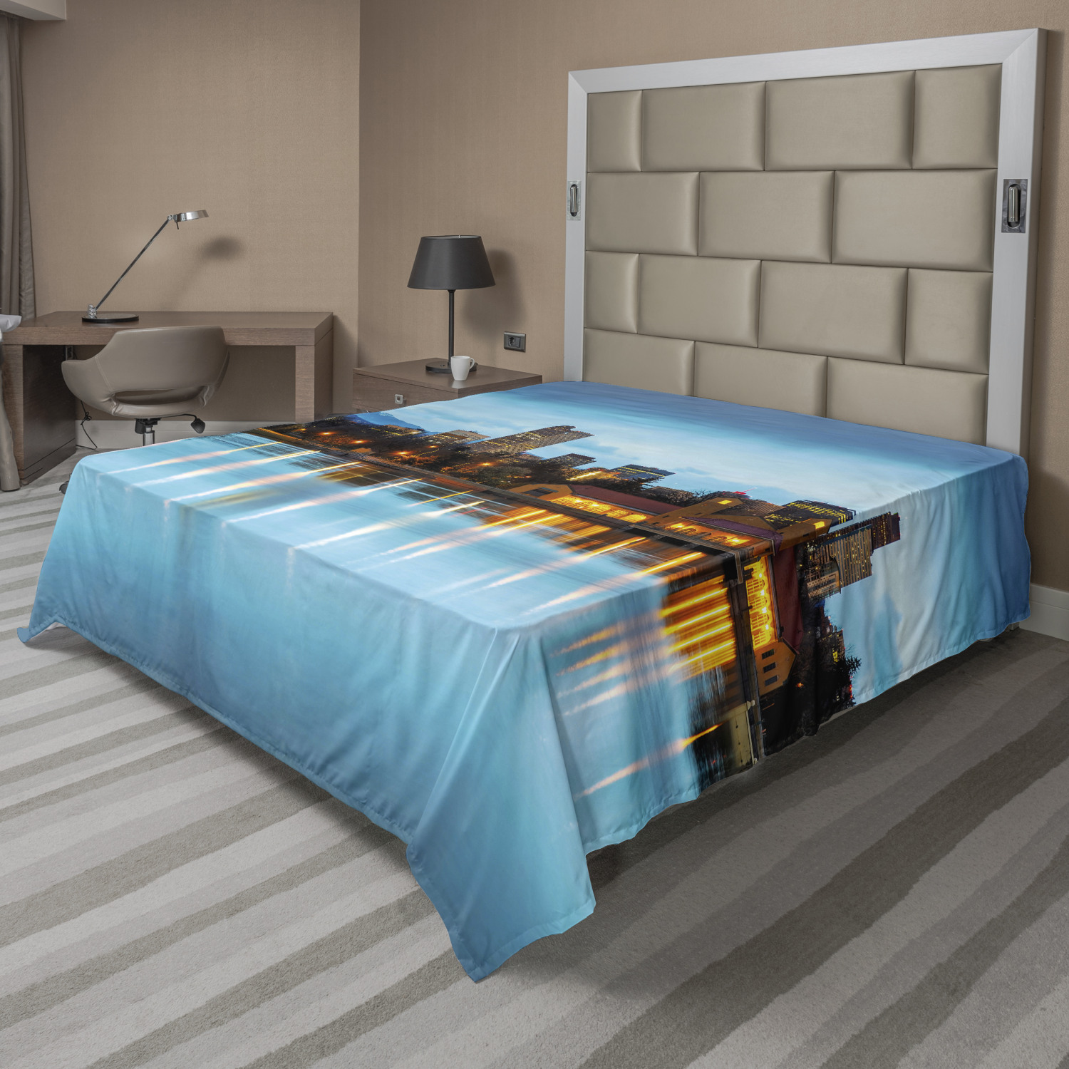 Ambesonne Urban Pattern Flat Sheet Top Sheet Decorative Bedding 6 Sizes - Picture 15 of 42