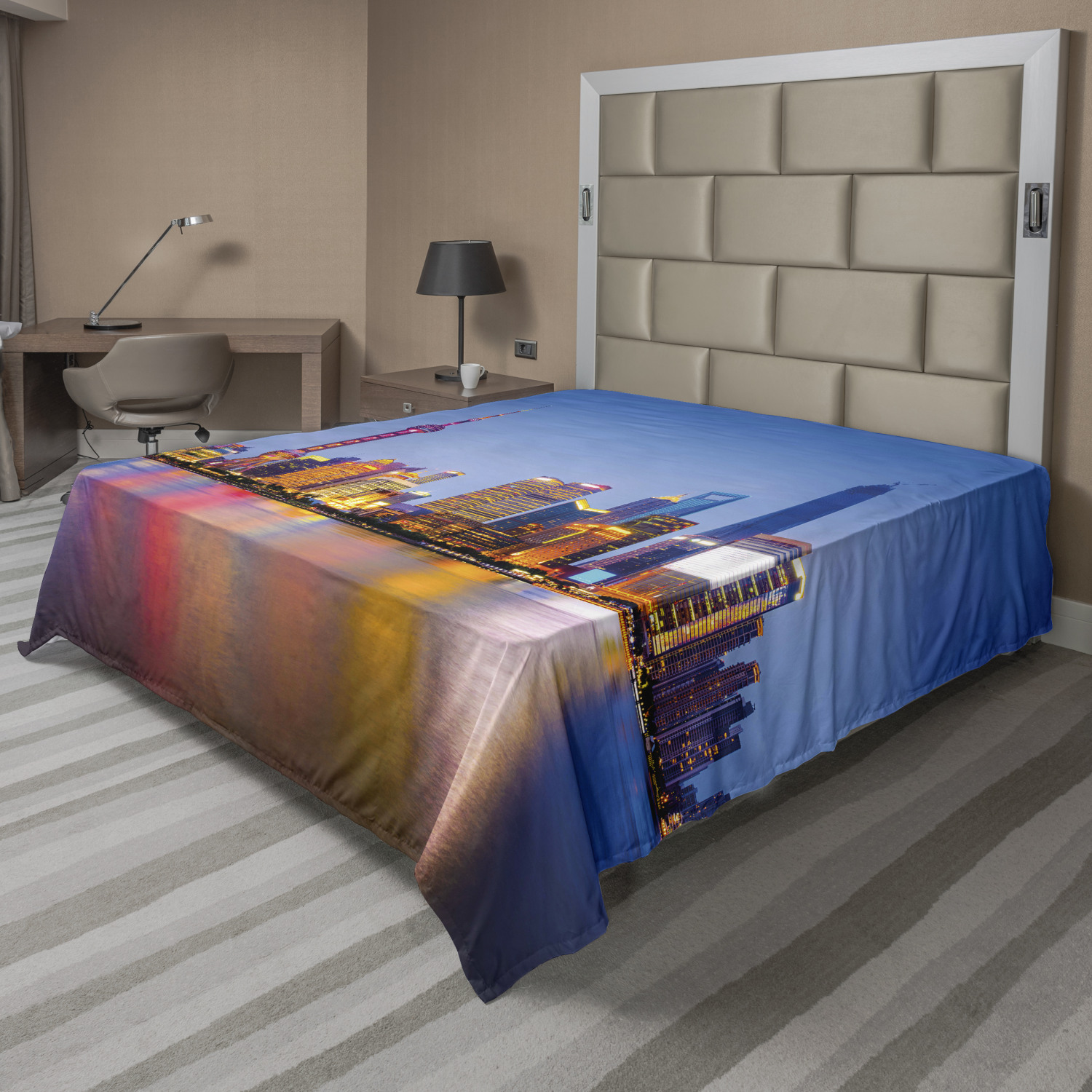 Ambesonne Urban Pattern Flat Sheet Top Sheet Decorative Bedding 6 Sizes - Picture 33 of 42