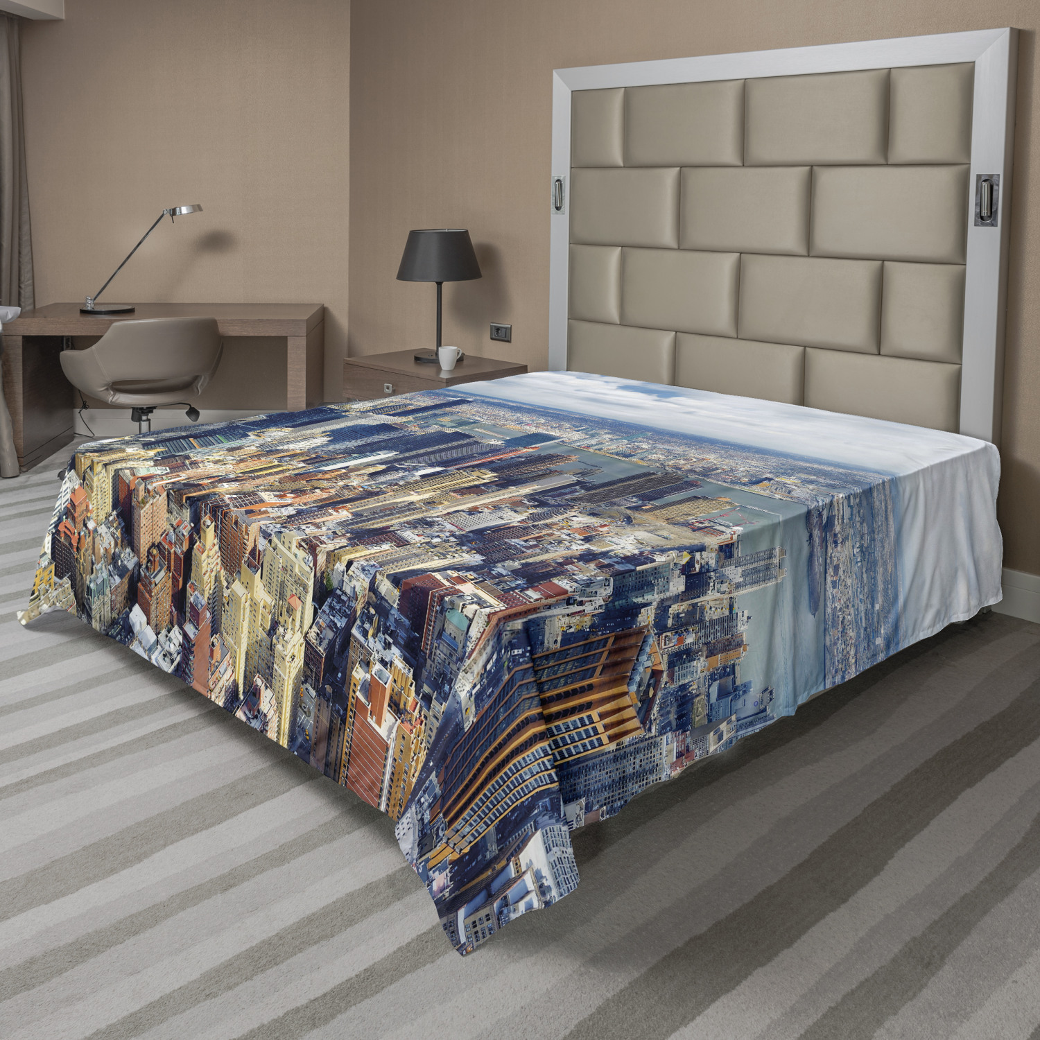 Ambesonne Urban Pattern Flat Sheet Top Sheet Decorative Bedding 6 Sizes - Picture 19 of 42