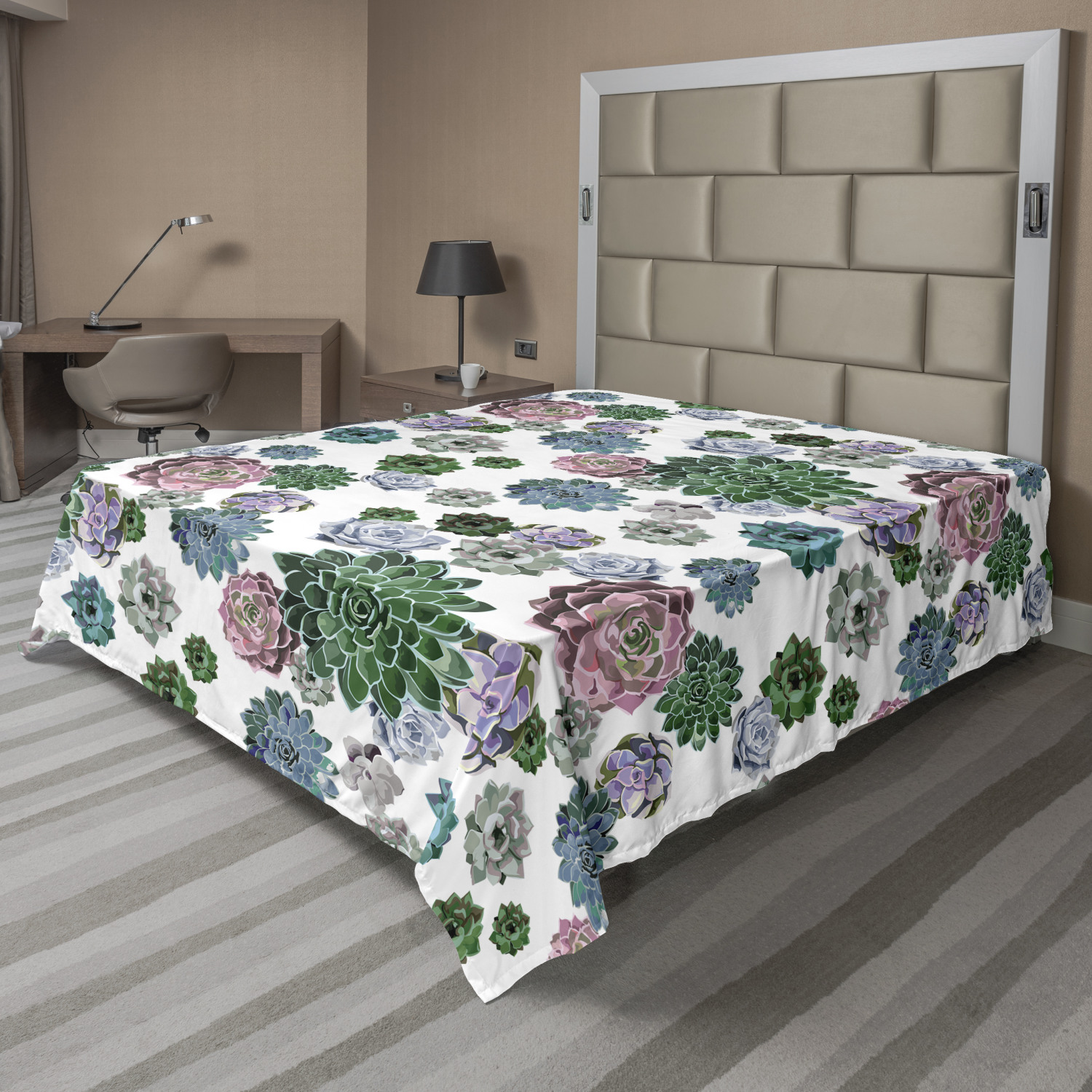 Ambesonne Cactus Flat Sheet Top Sheet Decorative Bedding 6 Sizes - Picture 36 of 42