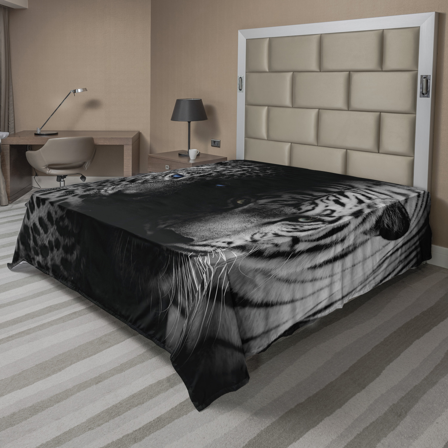 Ambesonne Monochrome Flat Sheet Top Sheet Decorative Bedding 6 Sizes - Picture 40 of 42