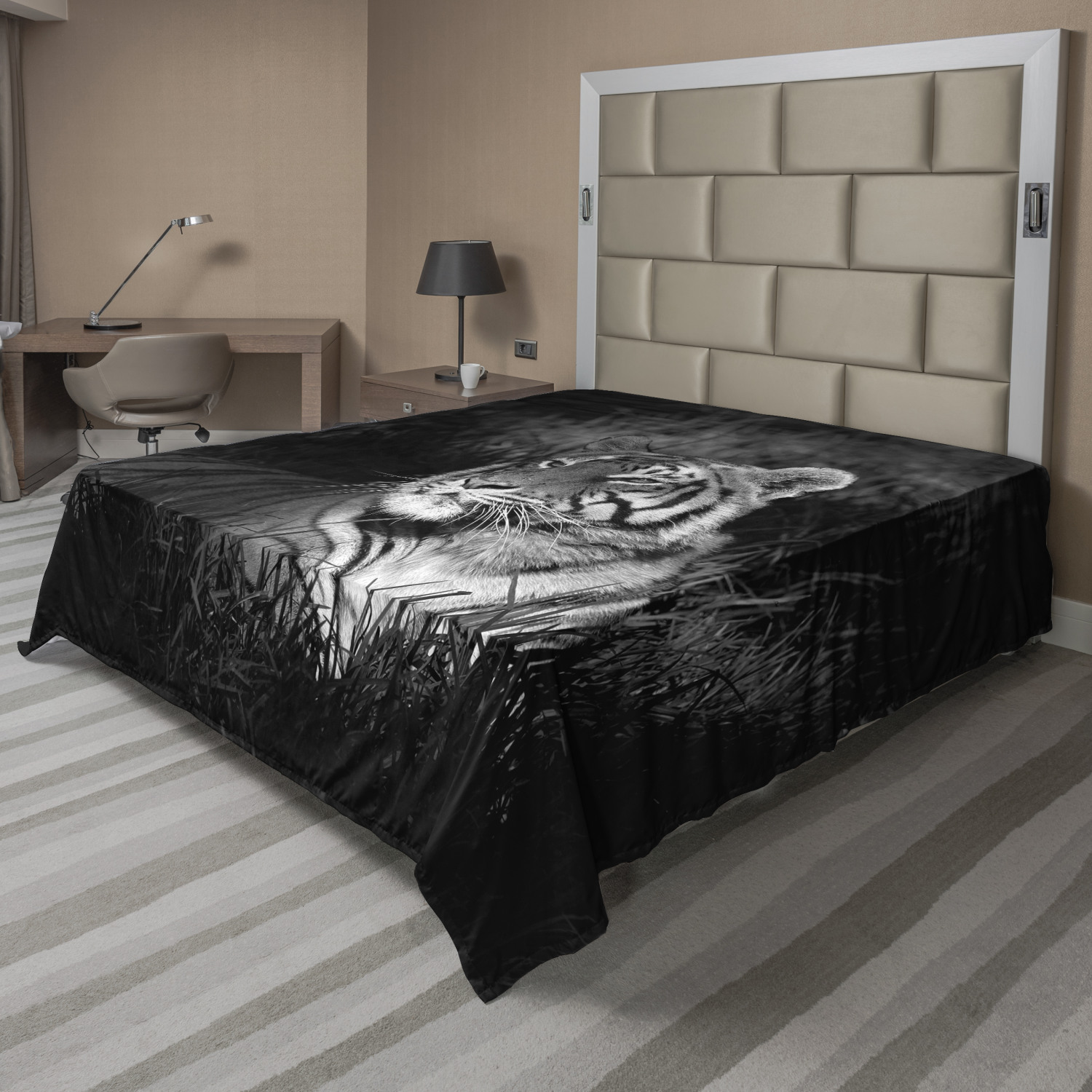 Ambesonne Monochrome Flat Sheet Top Sheet Decorative Bedding 6 Sizes - Picture 7 of 42