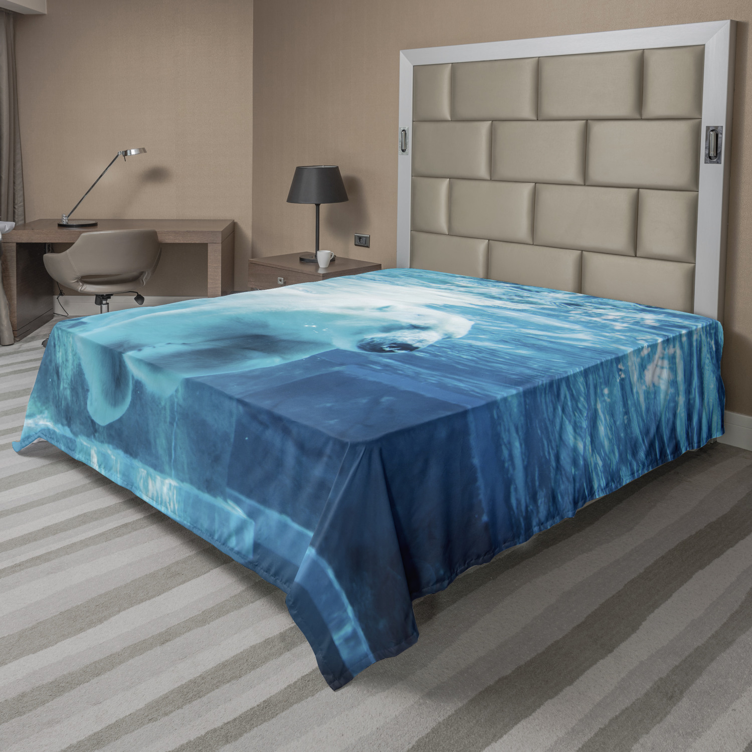 Ambesonne Bear Pattern Flat Sheet Top Sheet Decorative Bedding 6 Sizes - Picture 7 of 41