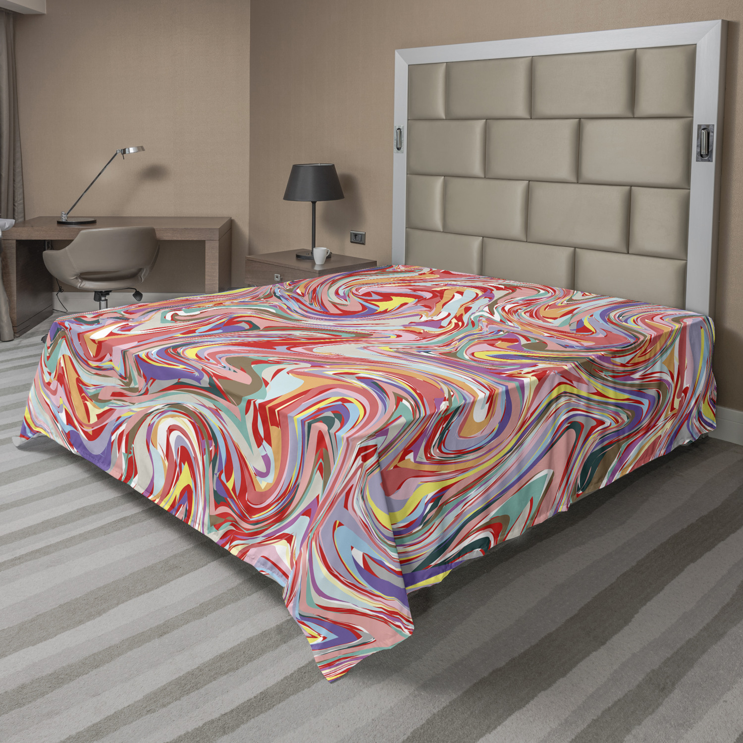 Ambesonne Abstract Concept Flat Sheet Top Sheet Decorative Bedding 6 Sizes - Picture 14 of 42